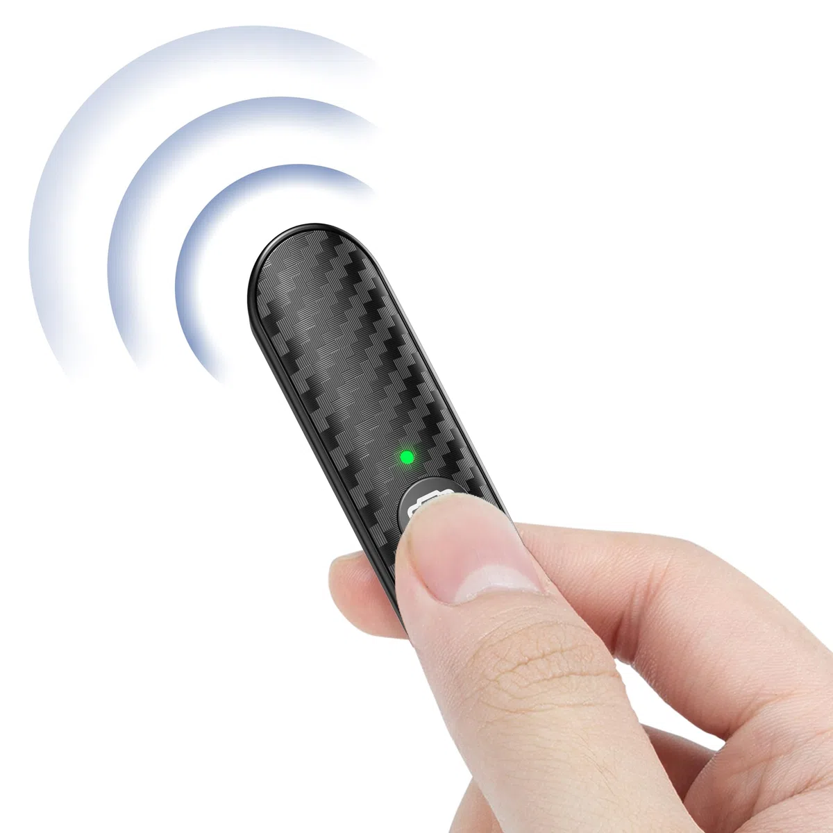 ATUMTEK Zdalna migawka Bluetooth, konstrukcja z włókna węglowego, ładowalny pilot zdalnego sterowania kamerą do smartfonów z systemem iOS i Android, kompaktowy i przenośny, z ładowaniem typu C, zasięg