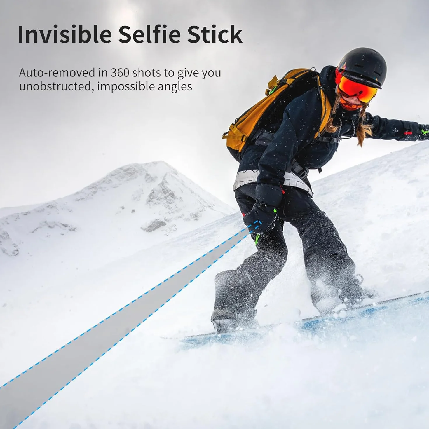 Statyw do selfie ULANZI 150 cm do Insta360 GO 3/X3/X4/X5, TT52 Monopod do kamery akcji Monopod kompatybilny z DJI Pocket 3 4