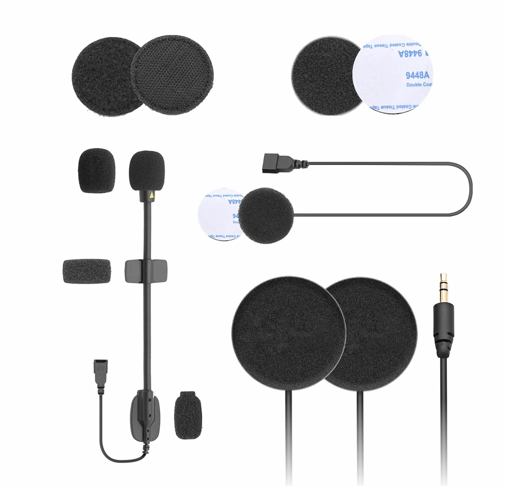 ASMAX Zestaw audio i mikrofonowy do motocyklowego zestawu słuchawkowego Bluetooth F1 i Z1