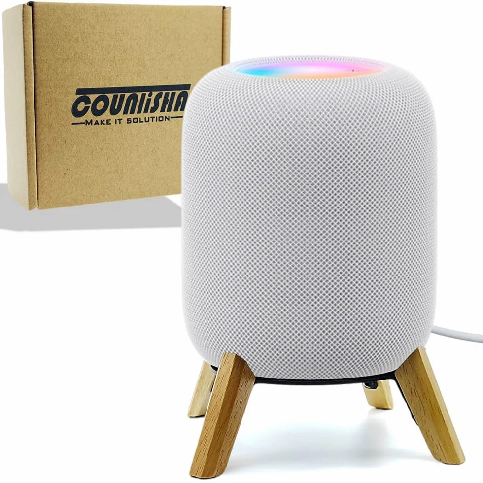 Stojak z prawdziwego drewna dla Homepod 2. generacji 2023 akcesoria do łóżka dźwiękowego stabilny drewniany stojak dla Home pod 2023 generacji biały dąb