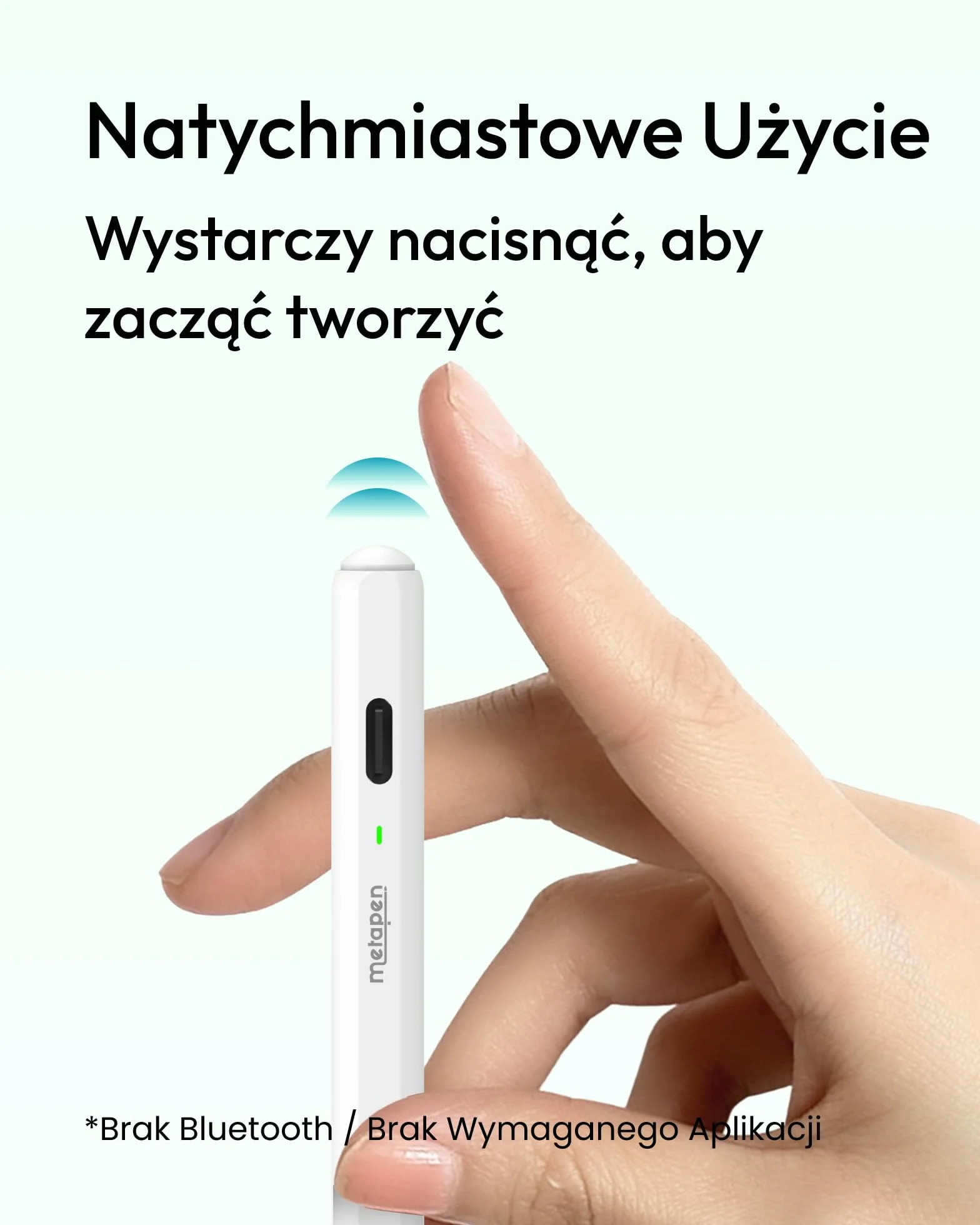 Metapen Rysik Air8 do Apple iPad 2018–2025, 20H Baterii, Szybkie Ładowanie, Wysokoprecyzyjny Rysik do iPada 11 A16/10/9/8/7/6 Gen, Pro 12.9/11/13 Cal M4, Air 3/4/5/M2/M3 (Biały)