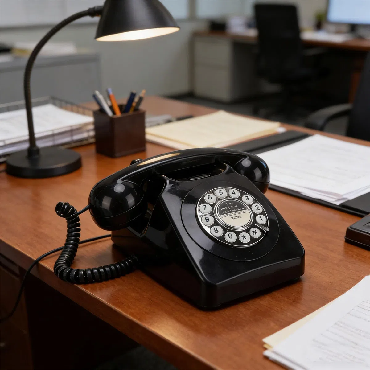 LICAEVEY Zabytkowy Telefon Przewodowy Telefon Stacjonarny, Klasyczny Domowy w Stylu Vintage, Pokrętło z Przyciskiem w Stylu Retro do Wystroju Domowego Biura Hotelu (BLACK)