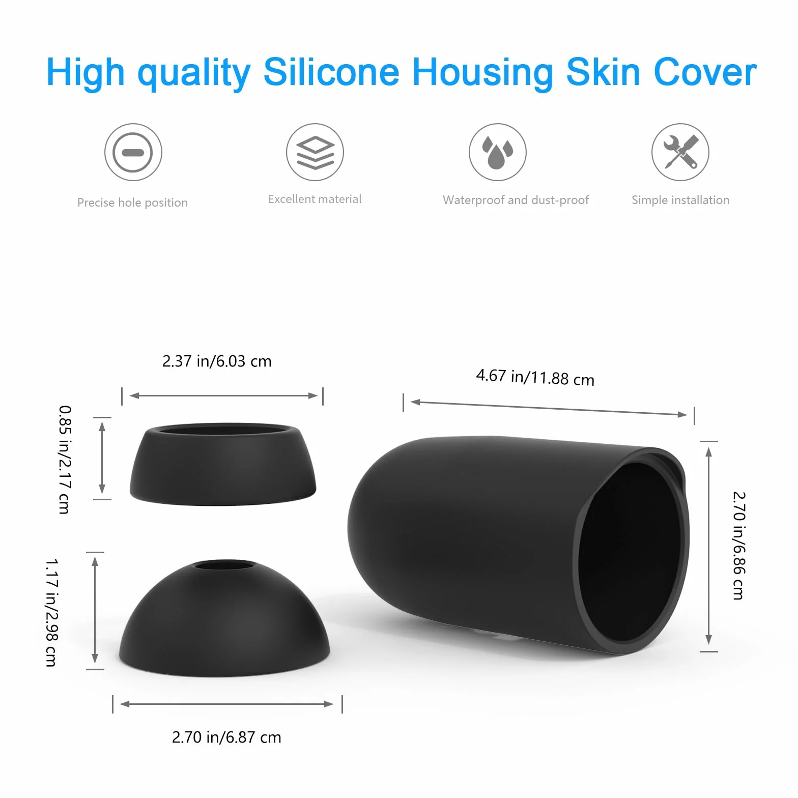 HOLACA Silikonowe etui kompatybilne z Tapo C460 KIT (aparat nie wchodzi w zakres dostawy), 1 sztuka, etui silikonowe, czarne