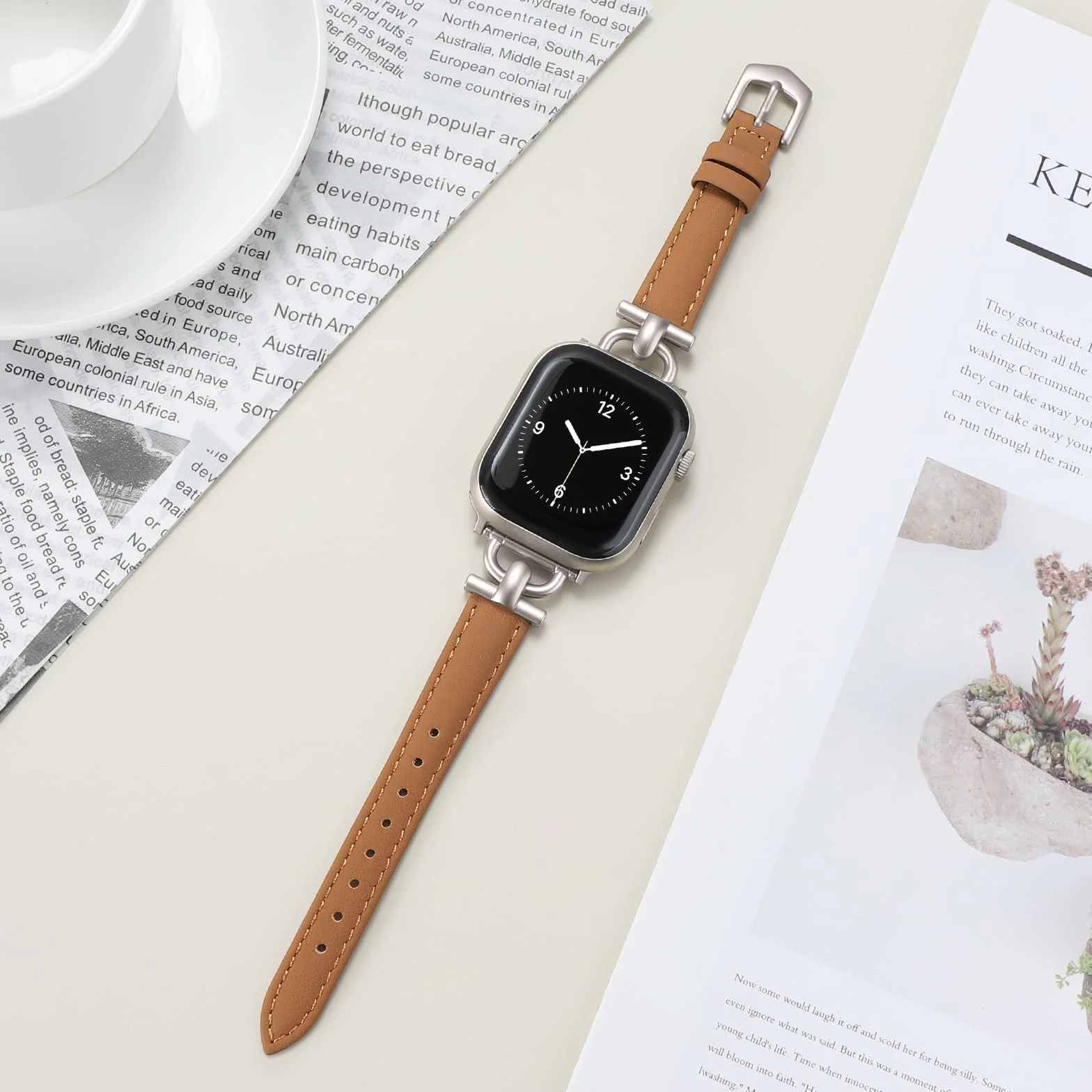 Skórzany pasek do zegarka Apple Watch 38mm 40mm 41mm 42mm 44mm 45mm 49mm z metalową klamrą D