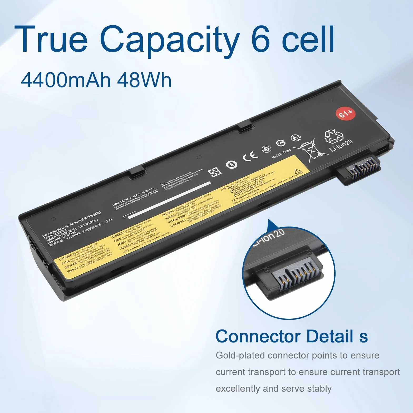 Exmate bateria do Lenovo ThinkPad A475 A485 TP25 P51S P52S T470 T480 T570 T580 10,8 V 4400 mah