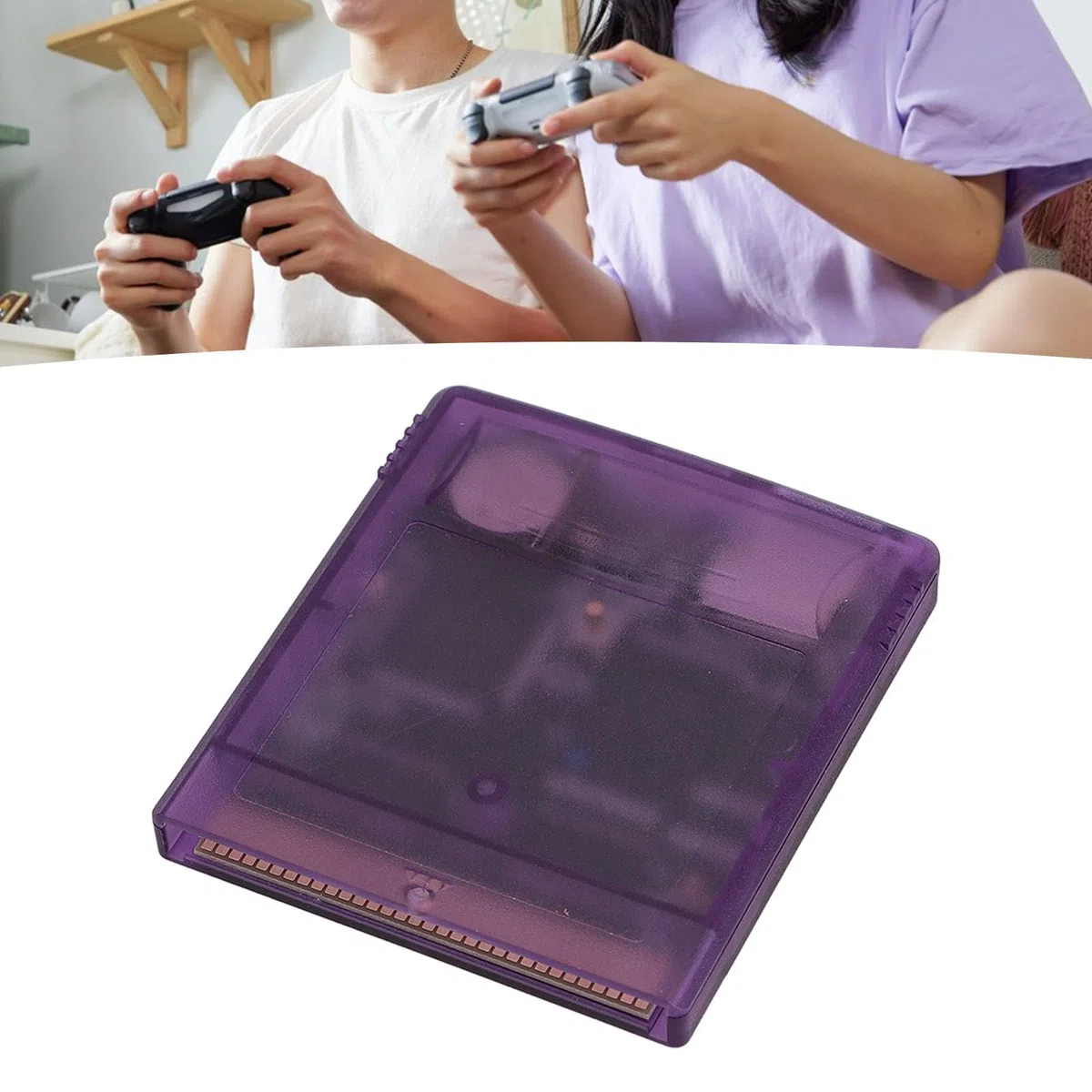 Kaseta z Grami Wideo 1000 w 1, Wbudowana Karta Pamięci 8G, Karta z Grami Wideo dla Gameboy Color Advance SP Light 1 2 Przenośna Konsola do Gier (Przezroczysty Fioletowy)