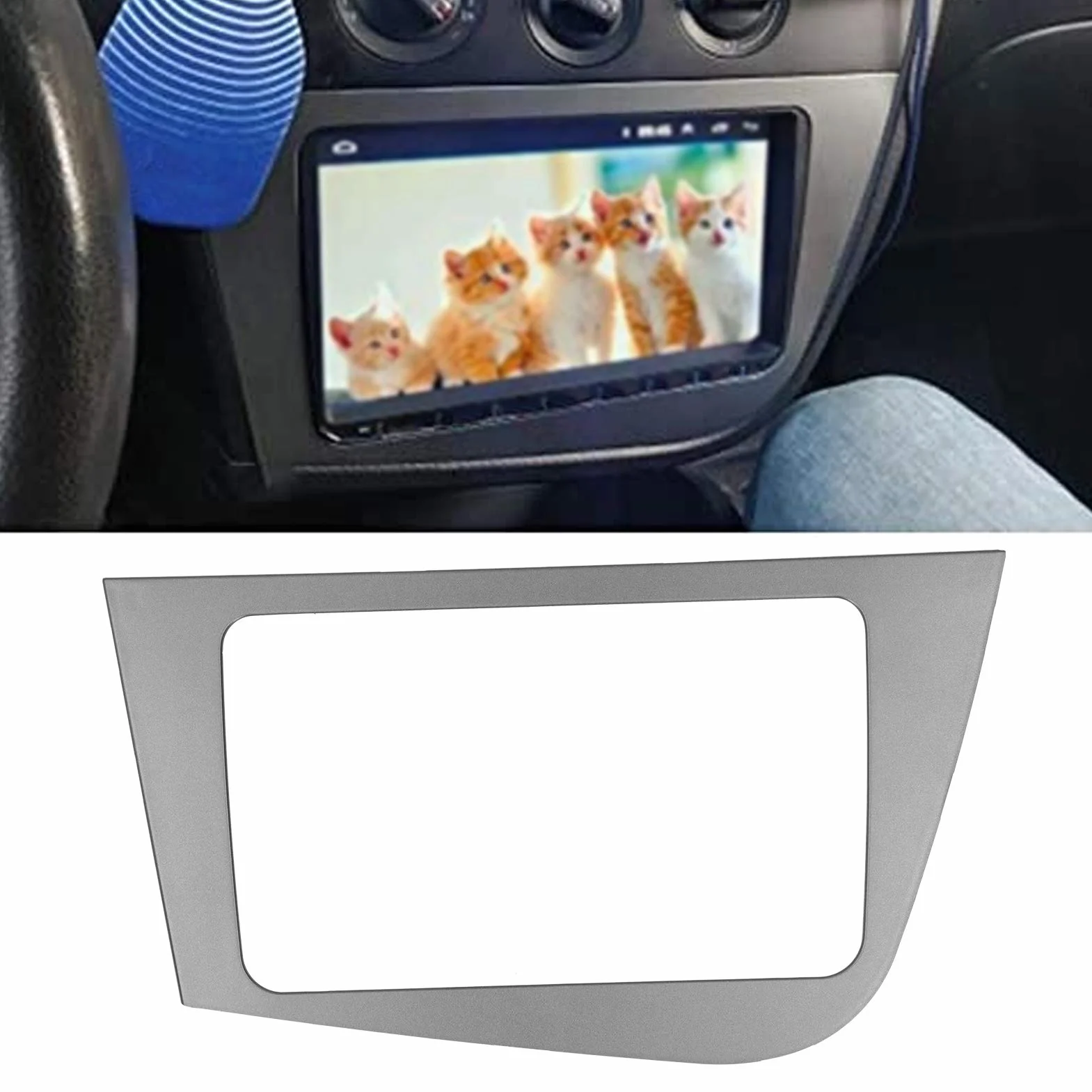 Deska Rozdzielcza Samochodu Radio Stereo Konsola Wykończenie Ramy Panelu 2-DIN Odtwarzacz DVD GPS Pasuje do Seat Leon 2005-2011 LHD