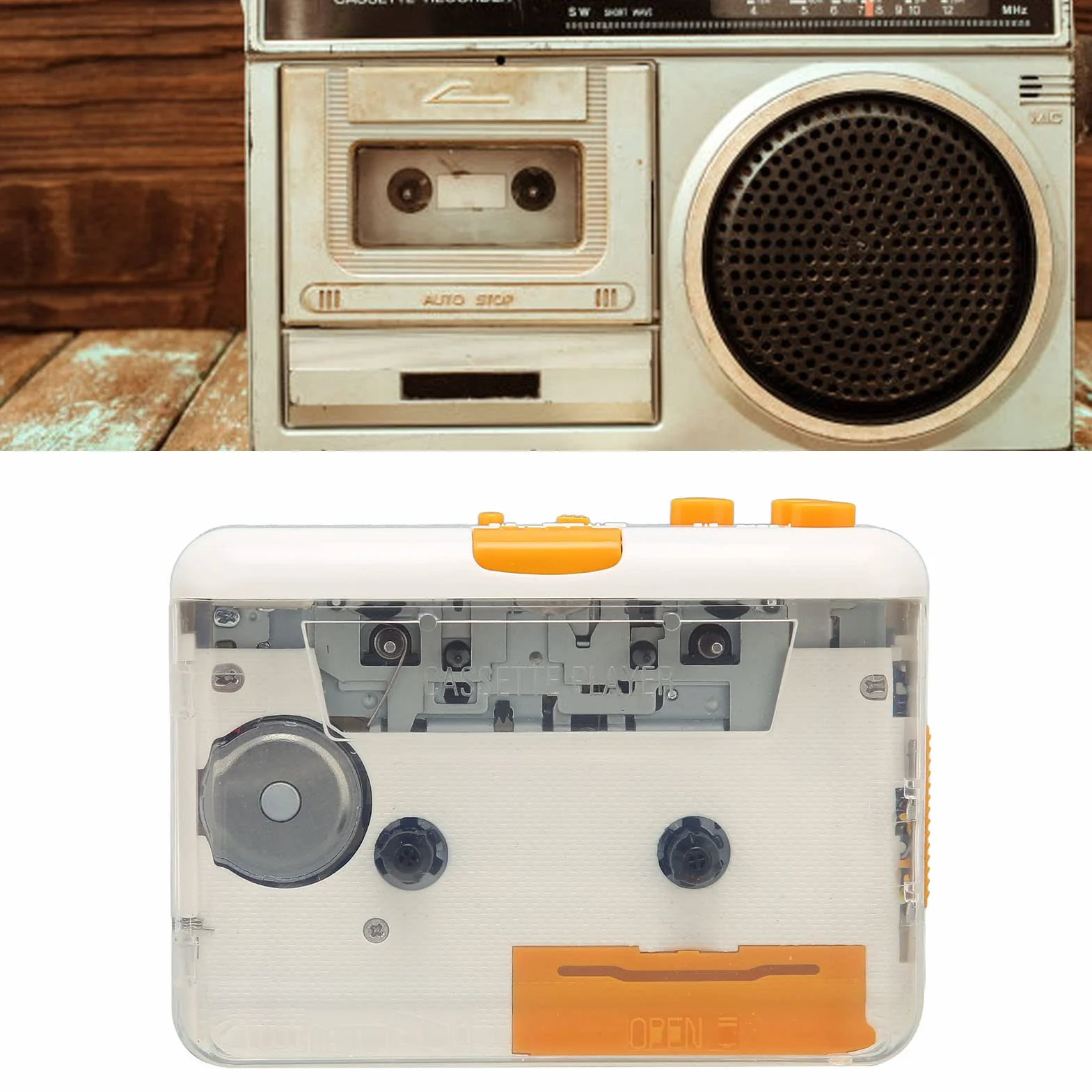 Ejoyous przenośny odtwarzacz kasetowy konwerter kasety na MP3 USB