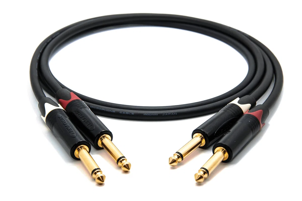 Mogami 2534 kabel poczwórny stereo, para (L,P) kabel audio, Neutrik Gold 6,3 mm, HiFi, 1,0 m
