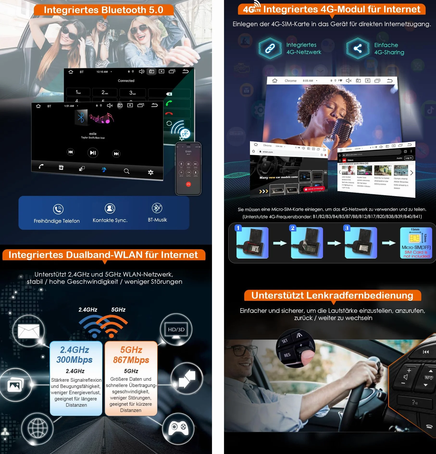 Erisin 8-rdzeniowy 4 GB+64 GB Android 13 GPS radio samochodowe Bluetooth 5.0 nawigacja do FIAT Grande Punto Linea 6,1 cala IPS ekran dotykowy CarPlay Android Auto WiFi 4G