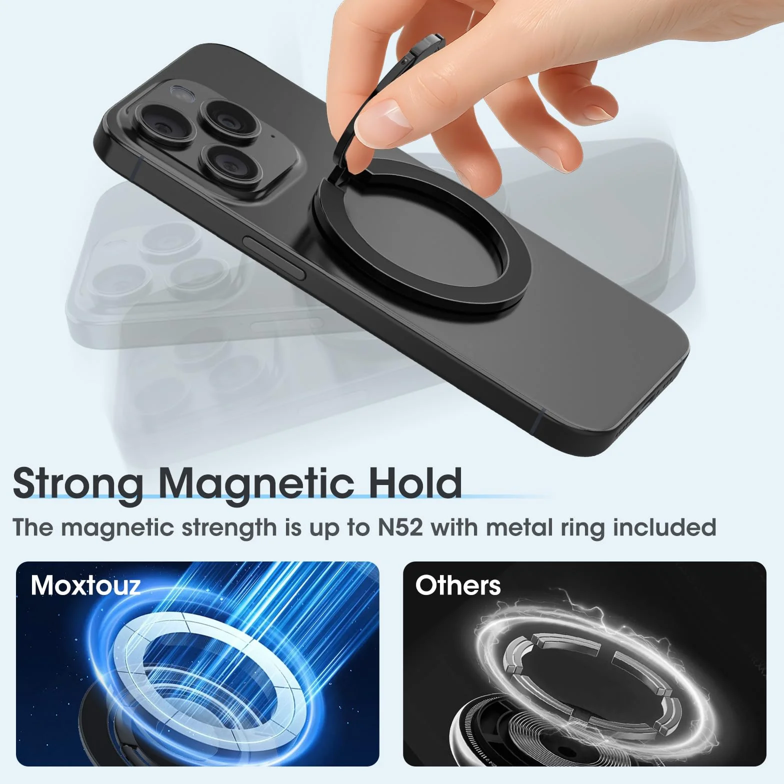 Uchwyt magnetyczny na telefon komórkowy do iPhone 17 16 15 14 13 12 Pro Max Plus, pierścień magnetyczny do telefonu komórkowego Samsung Galaxy S25 Ultra S24 S23 S21