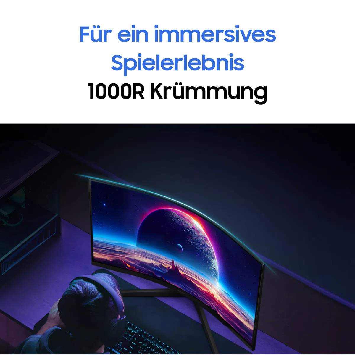 Samsung Wyświetlacz 27' Gaming Odyssey G55C czarny 165 Hz 1ms 2560x1440 VA Zakrzywiony 1000R 300cd/m² 2500:1 HDR10 HDMI Displayport AMD FreeSync Podstawa odchylana