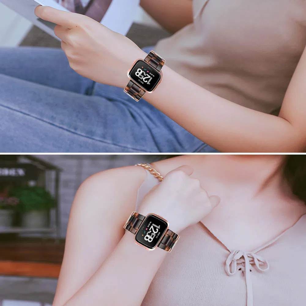 Ayeger pasek zastępczy do smartwatcha Fitbit Versa/Versa 2/Special/Lite Edition, modna bransoletka z żywicy dla kobiet i mężczyzn, bransoletka zastępcza, metalowa klamra ze stali nierdzewnej w kolorze