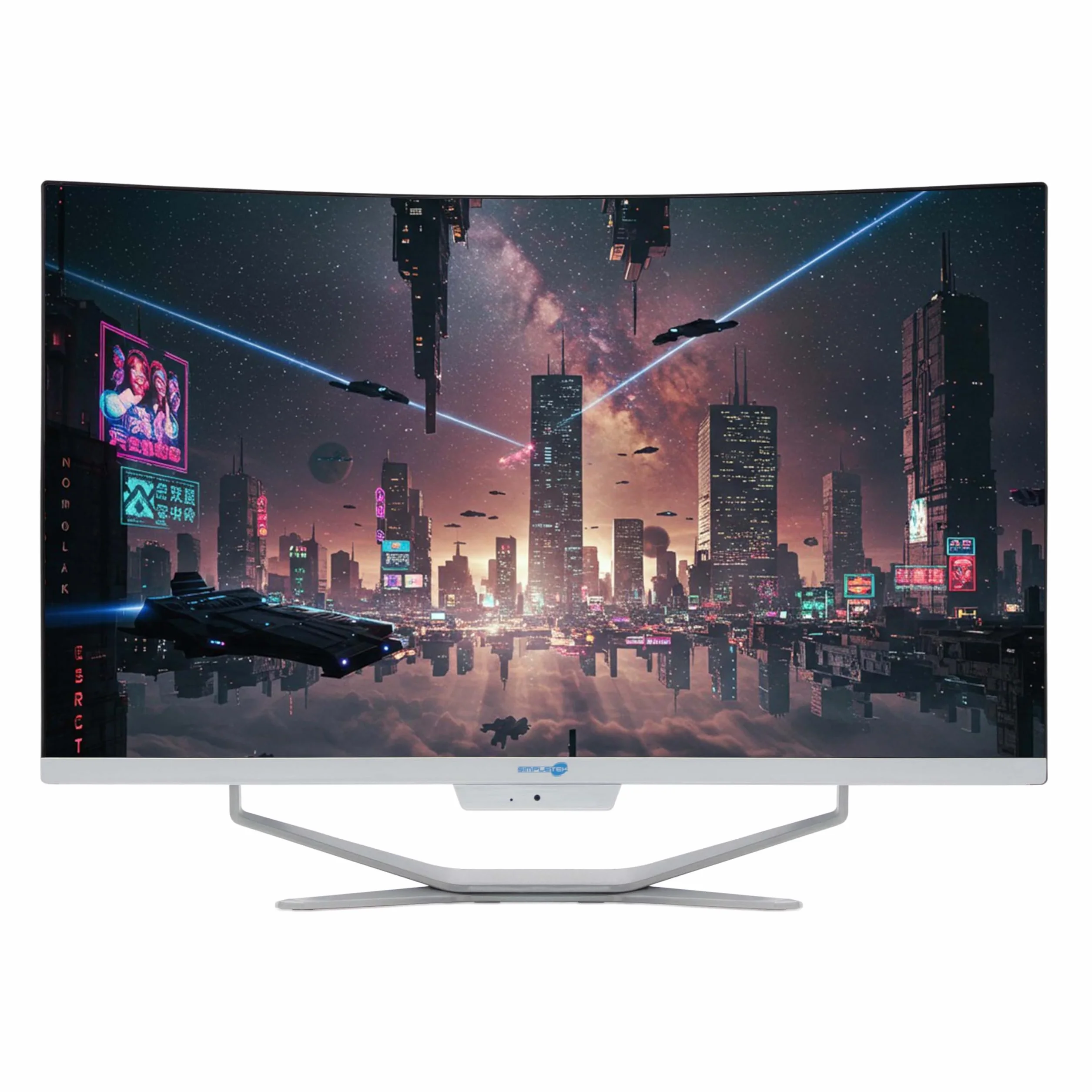 SIMPLETEK Wszystko w jednym AiO 27" FHD zakrzywiony system Windows 10 Core i5 do 3,8 GHz, 16 GB RAM SSD 240 GB + mysz bezprzewodowa w zestawie kamera internetowa PC do gier zakrzywione strumieniowanie