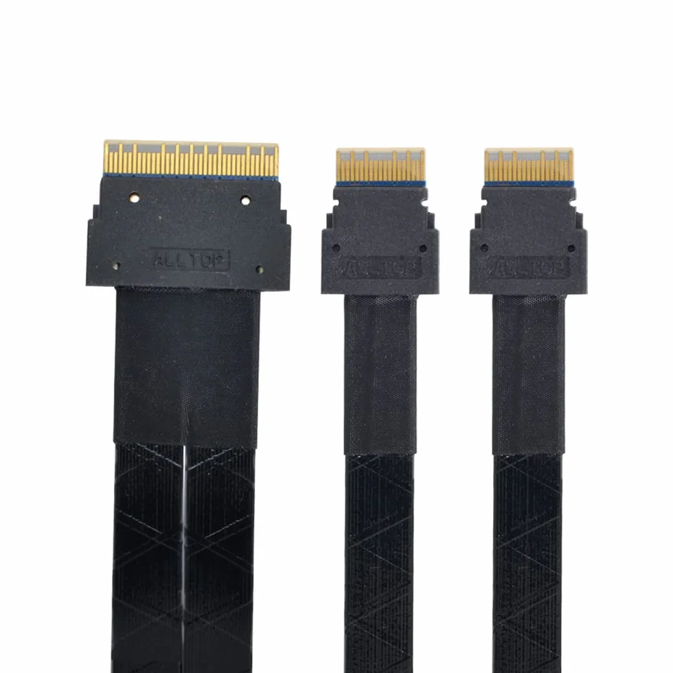 PCI-E Ultraport Slimline SAS 4.0 SFF-8654 8i 74-pin do podwójnego SFF-8654 4i 38-pin kabel 40 cm