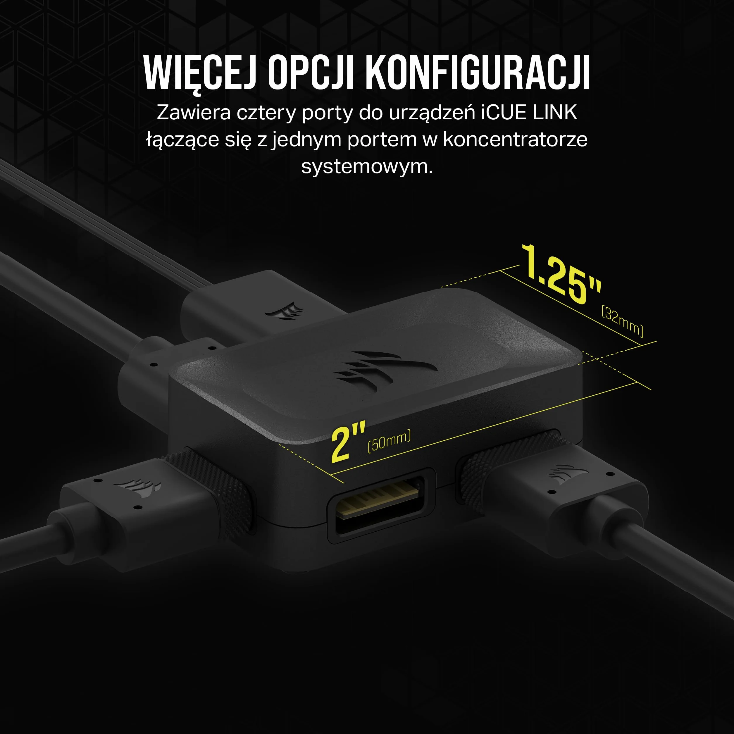 Corsair iCUE LINK 4-drożny rozdzielacz sygnału czarny