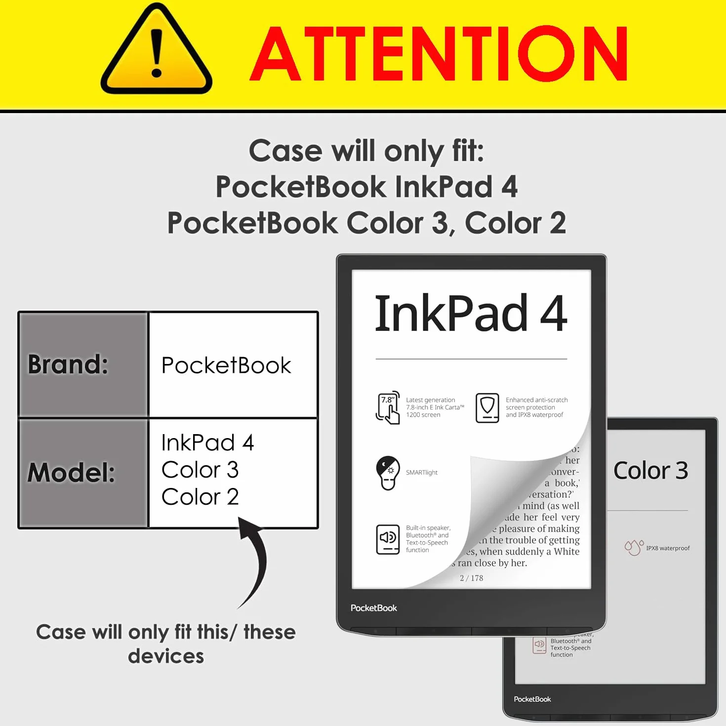 Forefront Cases Etui do PocketBook InkPad 4, InkPad Color 3 i 2 - Niebieski - Lekkie, Automatycznie Budzi/Spać, Ochronne Okładka