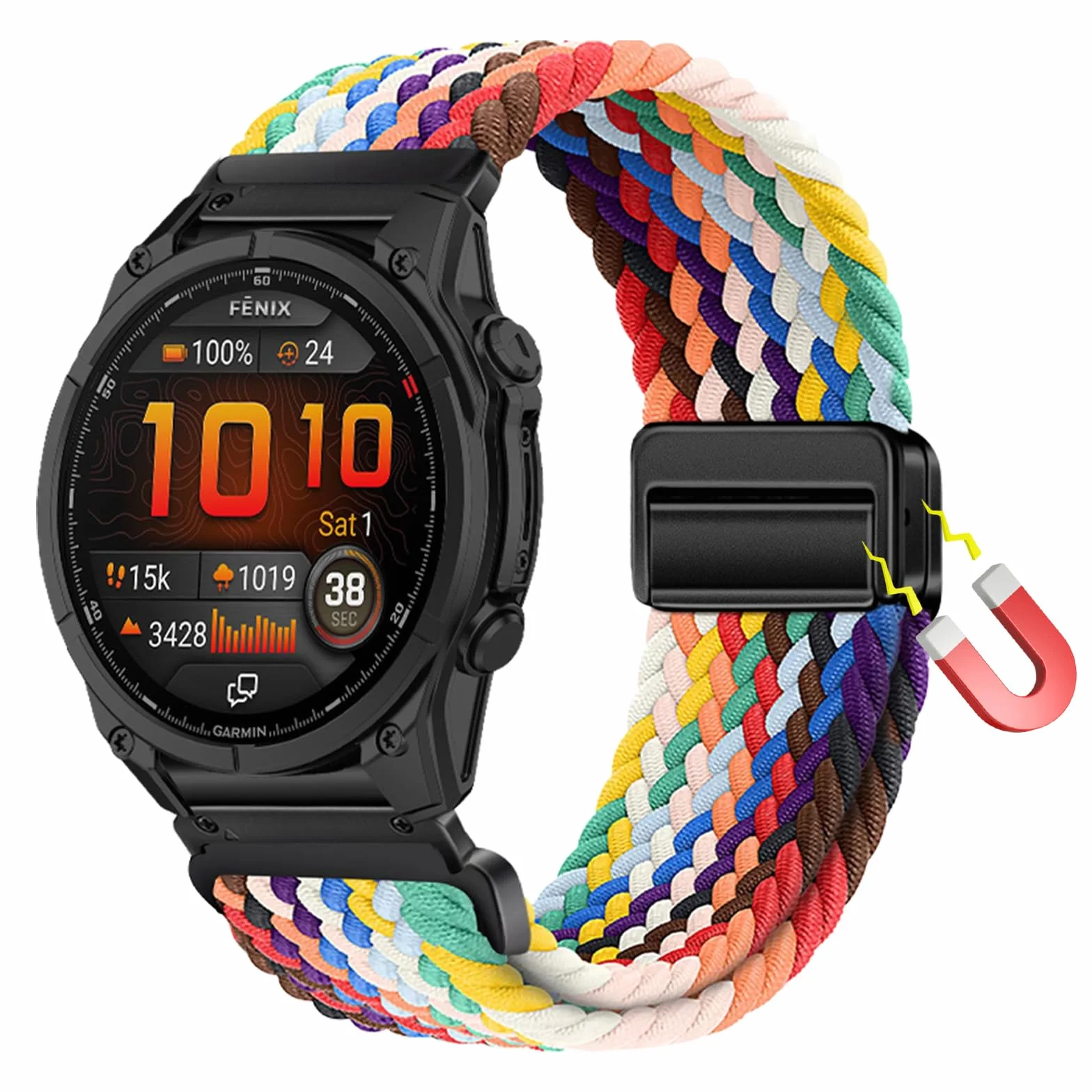 ZoRoll Paski Quickfit 26 mm do Garmin Fenix 8 pro 51 mm/8/7X Pro/7X/6X, magnetyczny nylonowy regulowany