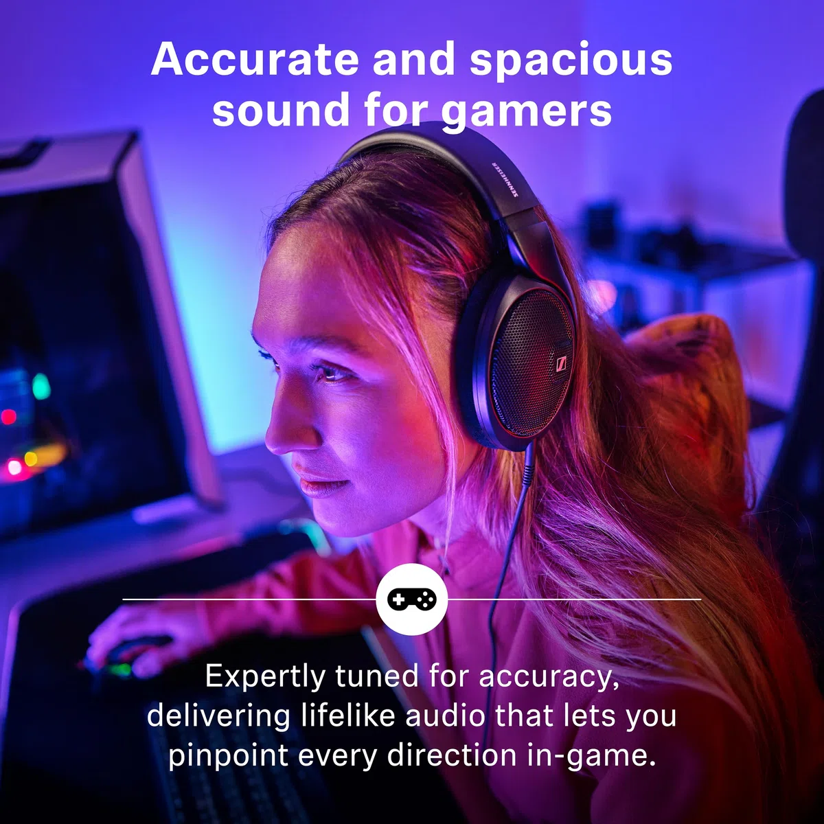 Sennheiser HD 560 S Audiofilskie słuchawki nauszne, neutralna charakterystyka częstotliwościowa, E.A.R. do szerokiego pola dźwiękowego, nauszniki z otwartym tyłem, odłączany kabel, czarne