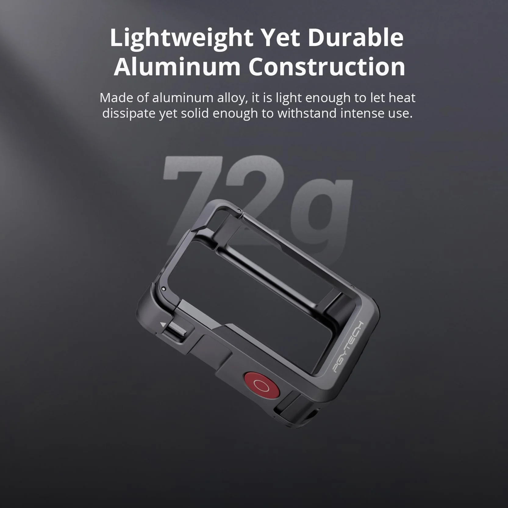 PGYTECH Klatka na kamerę do DJI OSMO Action 5 Pro obudowa ze stopu aluminium, ramka ochronna z magnetycznym złączem szybkiego zwalniania, otwór gwintowany 1/10.2 cm, zimna stopka do światła/akcesoriów