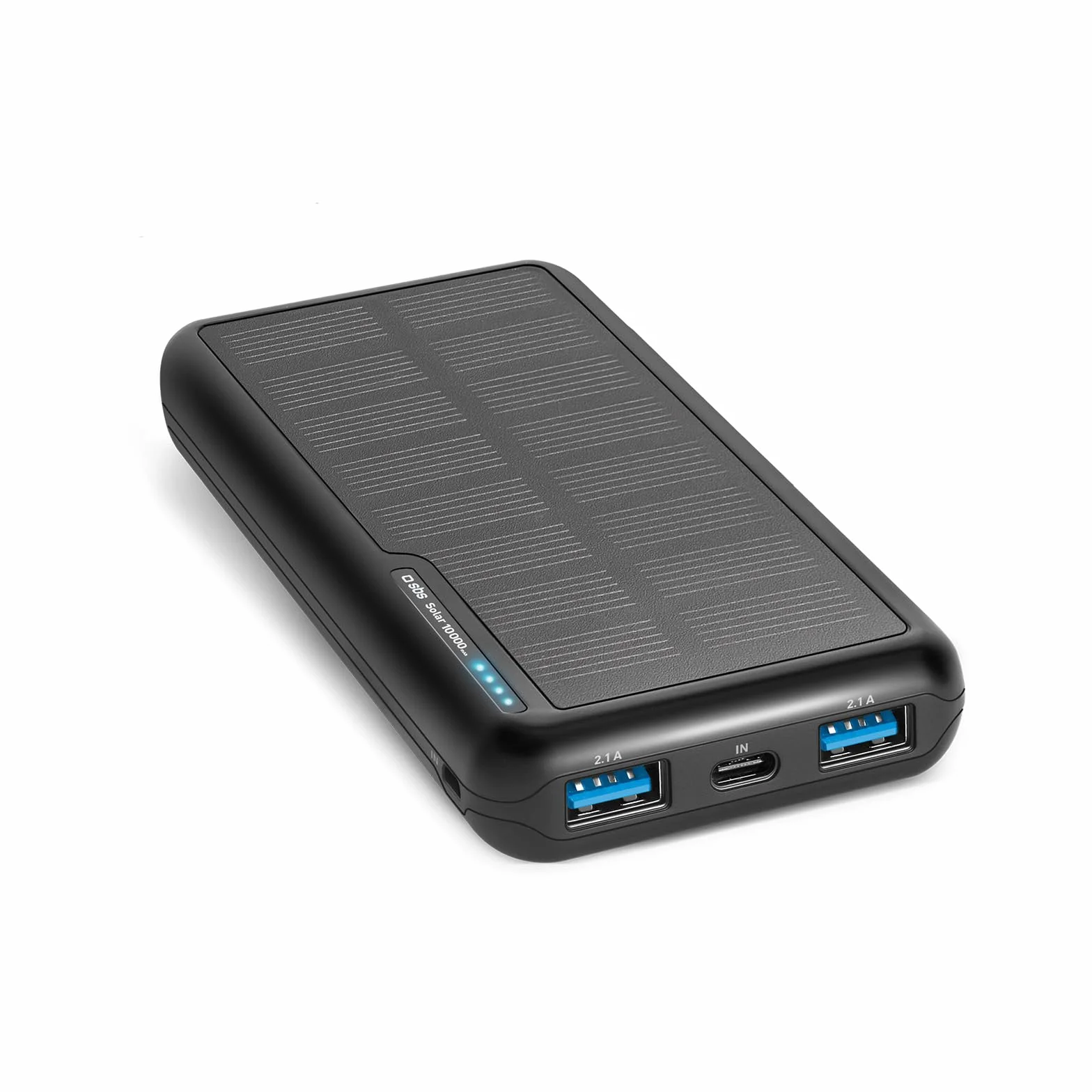 SBS Solar PowerBank 10000mAh z Panelem Słonecznym Szybkie Ładowanie USB-C USB-A Czarny