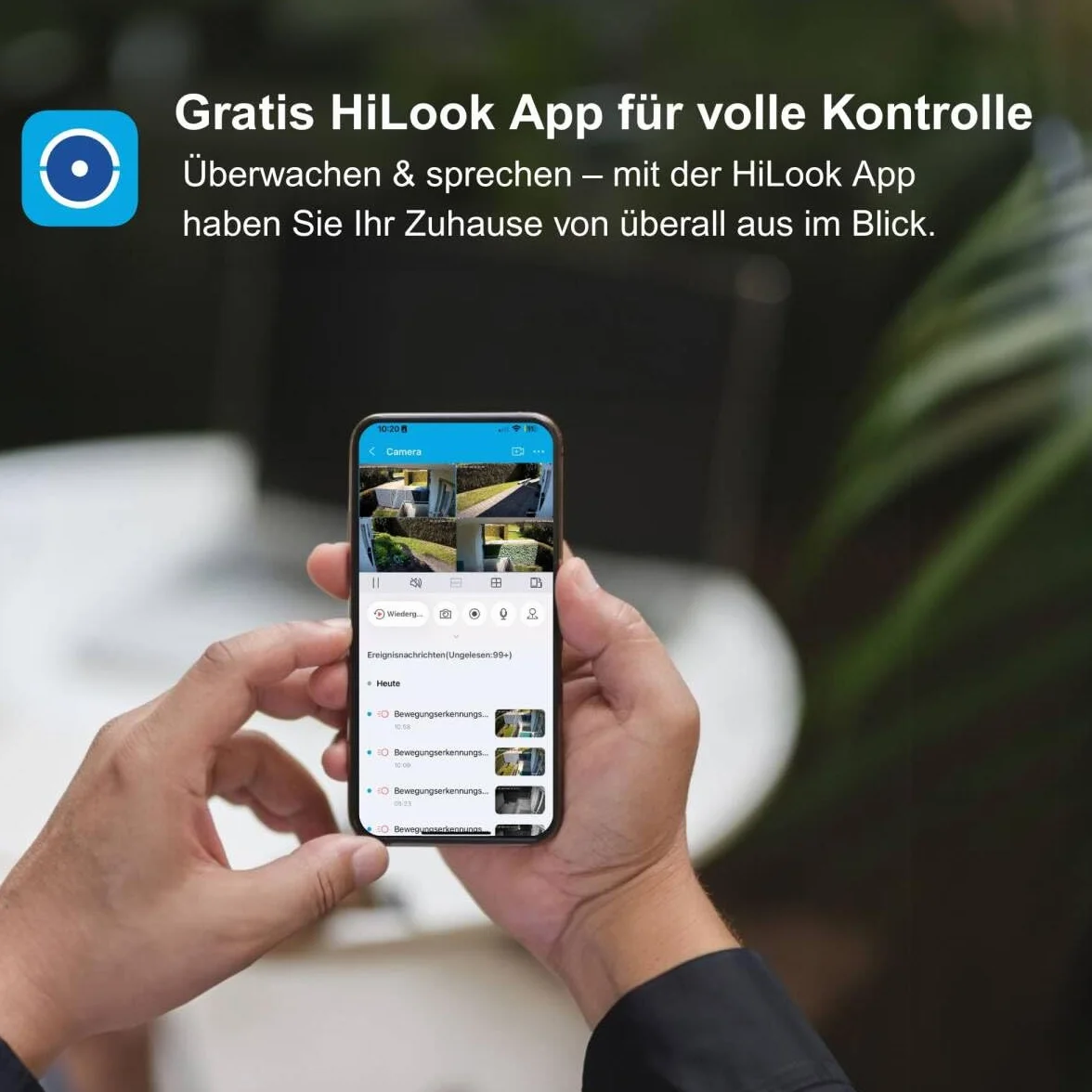 HiLook WiFi zewnętrzna kamera monitorująca, 4 MP, PT noktowizor, dwukierunkowy dźwięk | Kamera rozszerzająca do systemu EasyLink, sterowanie aplikacją, oddzielna karta pamięci i elastyczne obszary zewnętrzne