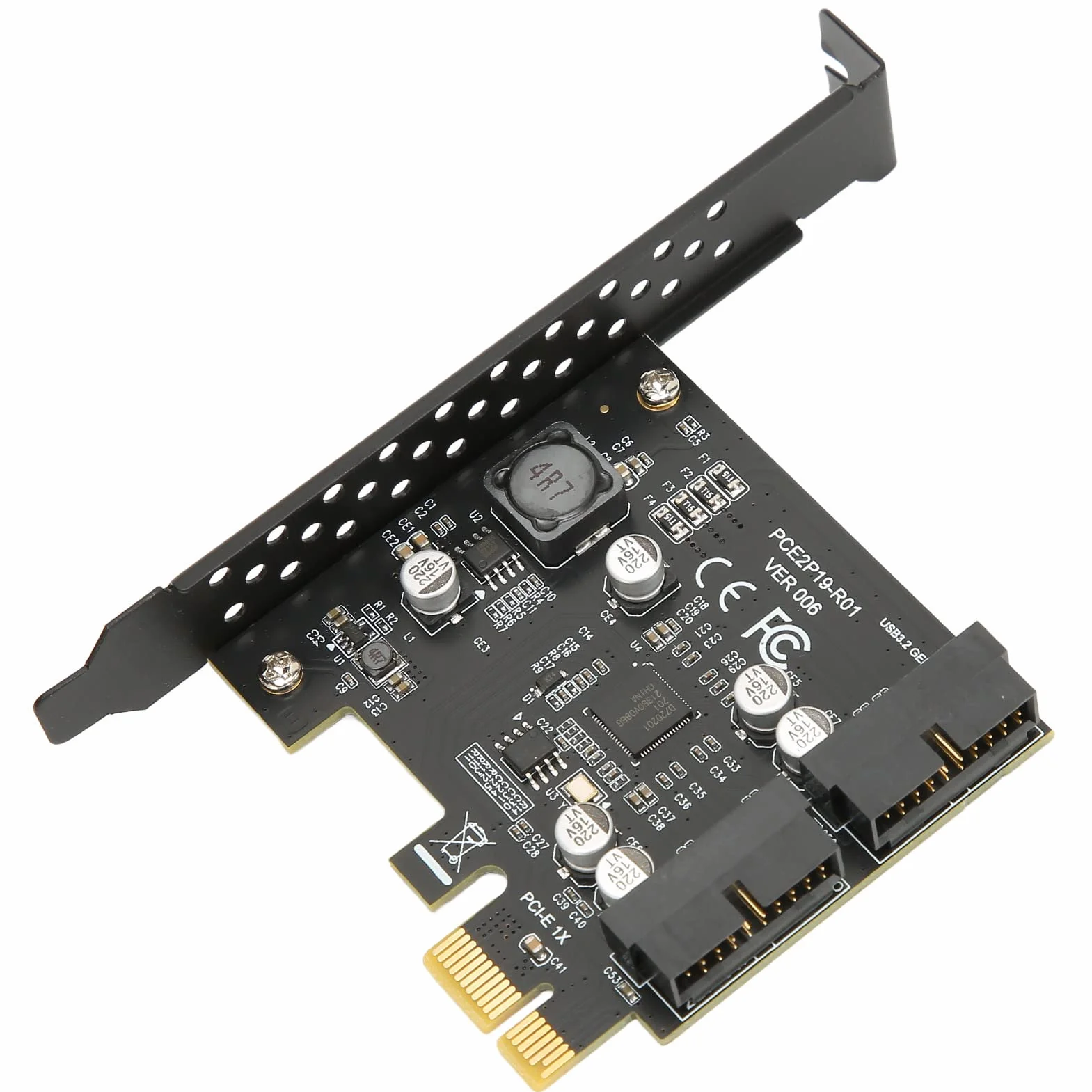 Karta rozszerzeń PCIe USB 3.2 Gen1 5 Gb/s Podwójny Port 19-pin Metal