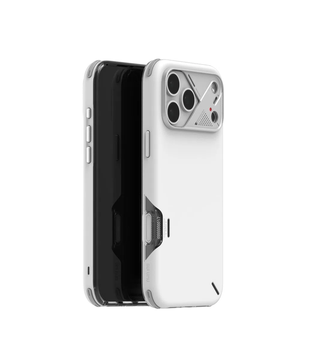 Aulumu A17 odporne na wstrząsy etui na iPhone'a 17 Pro Max, ze sterowaniem kamerą, CoolHyper, rama aparatu ze stopu aluminium, wielowarstwowa ochrona kompozytowa, białe