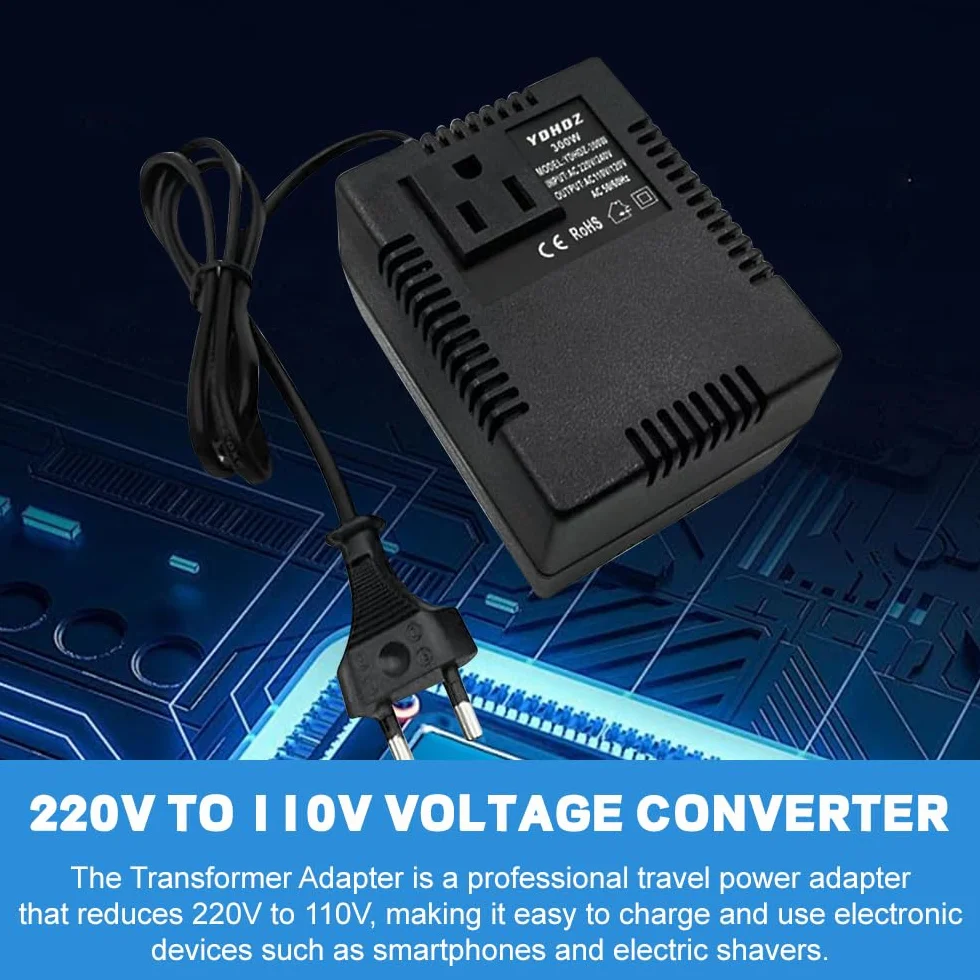 Przetwornica napięcia, transformator 220 V na 110 V, 300 W adapter sieciowy krok w dół, adapter prądu podróżnego, przetwornica napięcia z wtyczką, do komputerów, mini kamer, oczyszczaczy