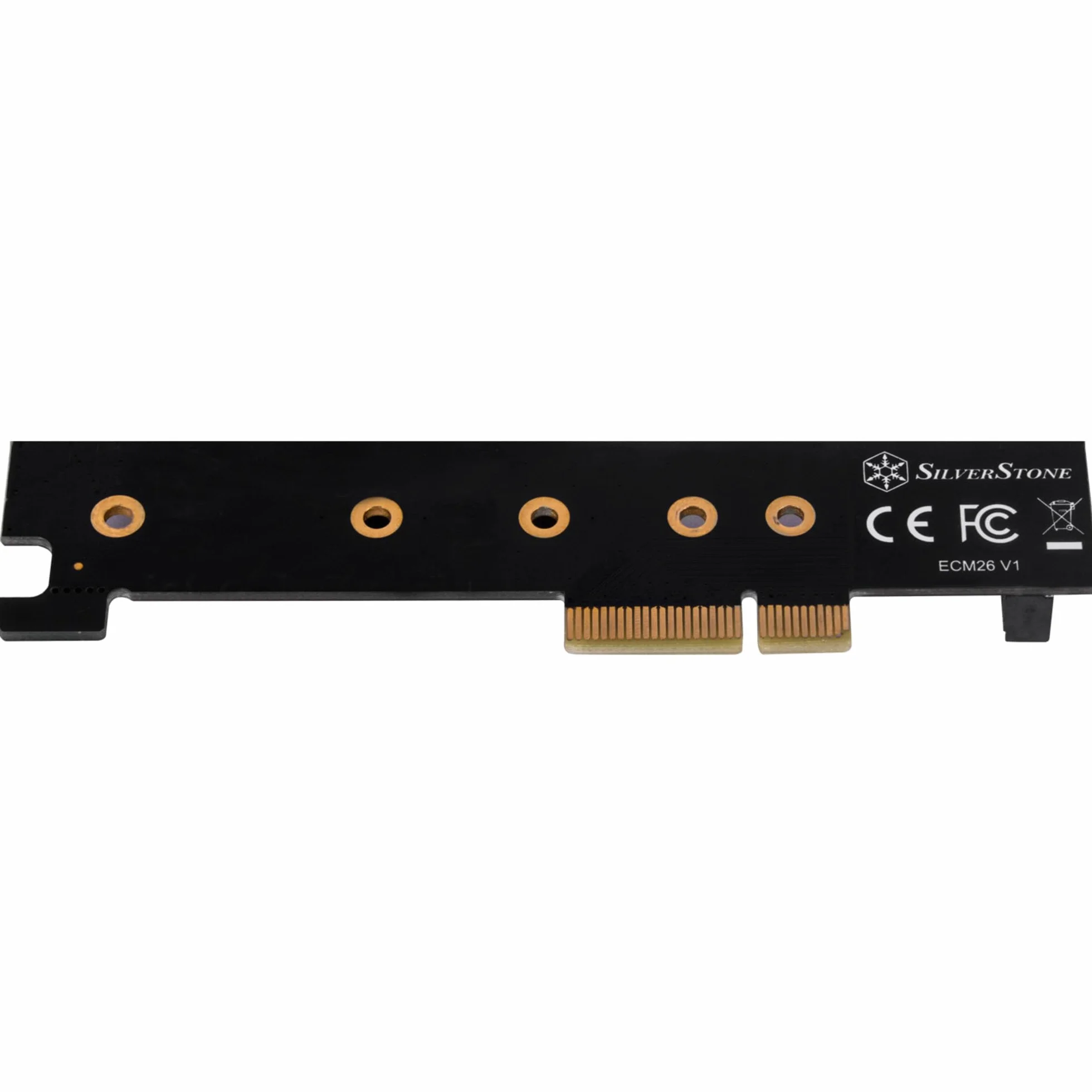 SilverStone ECM26, karta adaptera M.2 NVMe SSD do PCIe x4, PCIe CLKREQ, 2230, 2242, 2260, 2280, 22110, SST-ECM26