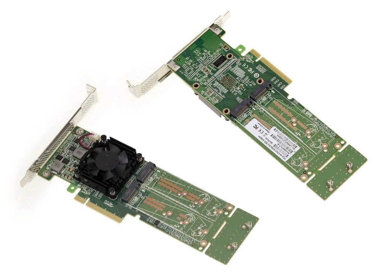 KALEA-INFORMATIQUE Karta kontrolera M2 PCIe 3.0 x8 dla 4 dysków SSD M.2 NVMe M Key. Chipset PLX PEX 8747