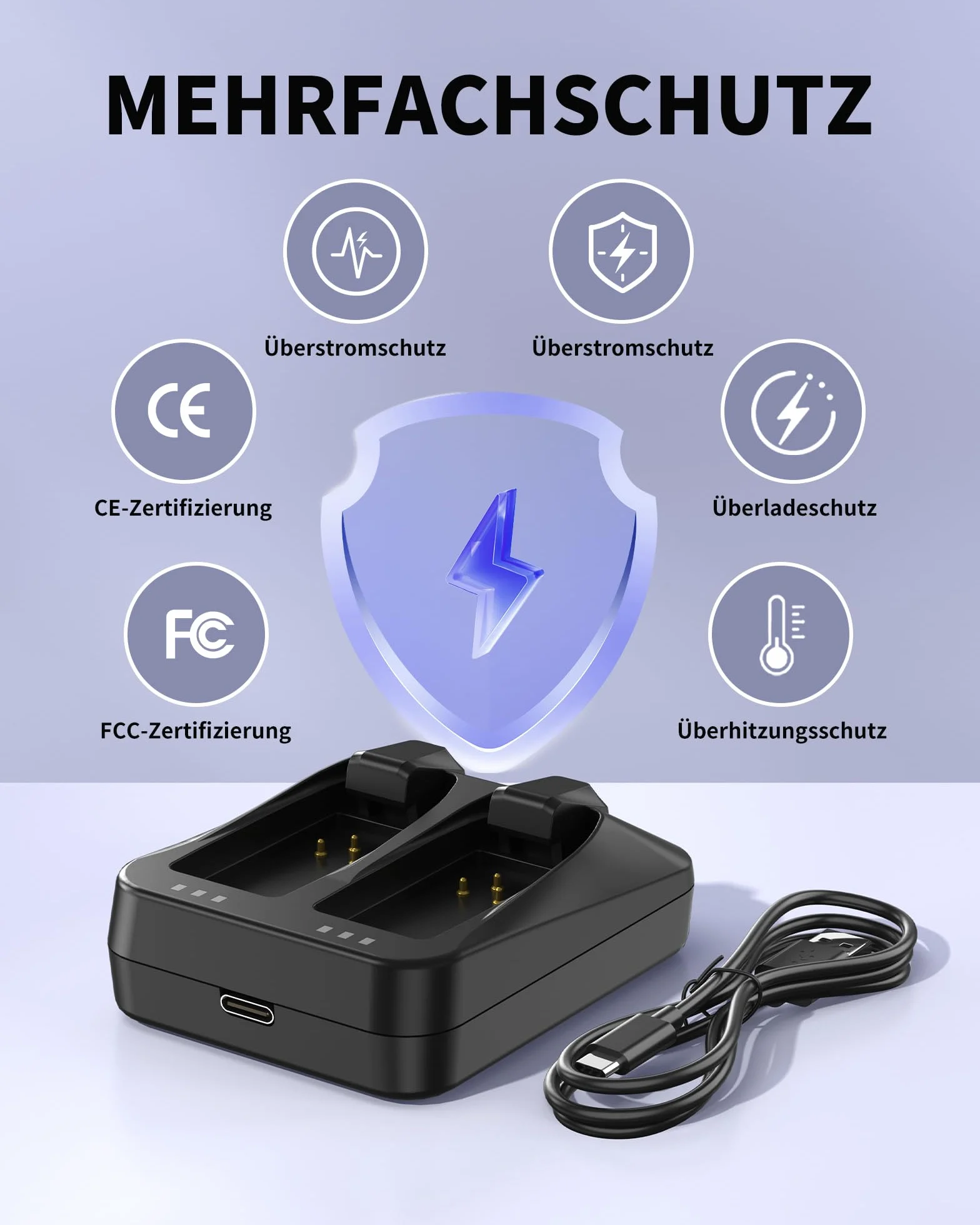 Ładowarka z dwoma portami kompatybilna z akumulatorem SRAM AXS/eTap Red Force Rival GX Eagle, szybka ładowarka USB-C do podwójnych akumulatorów z kablem USB-C