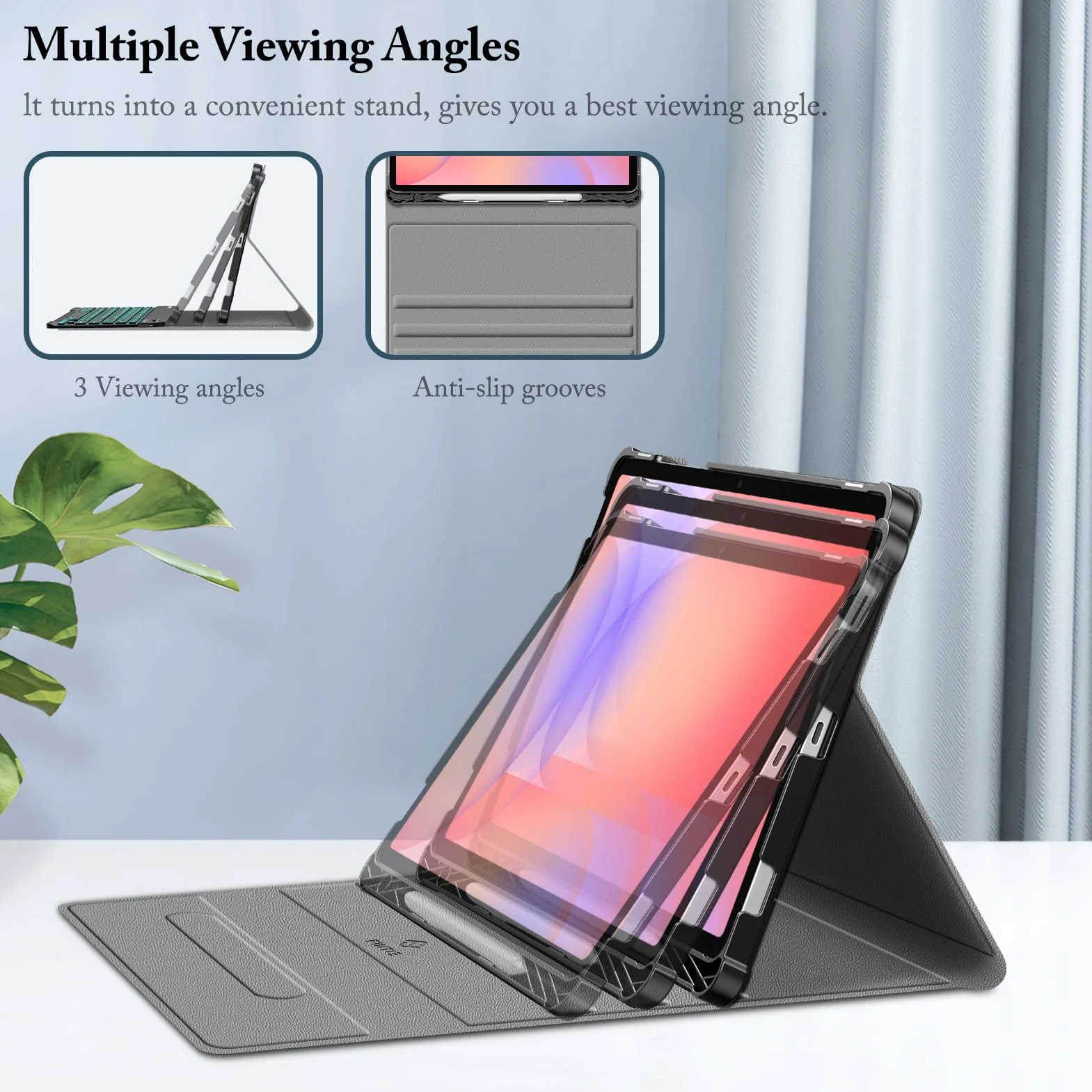 FINTIE Podświetlane etui na klawiaturę Samsung Galaxy Tab S10 Lite/S10 FE/S9 FE 10,9" S9 11" magnetyczne Bluetooth czarne