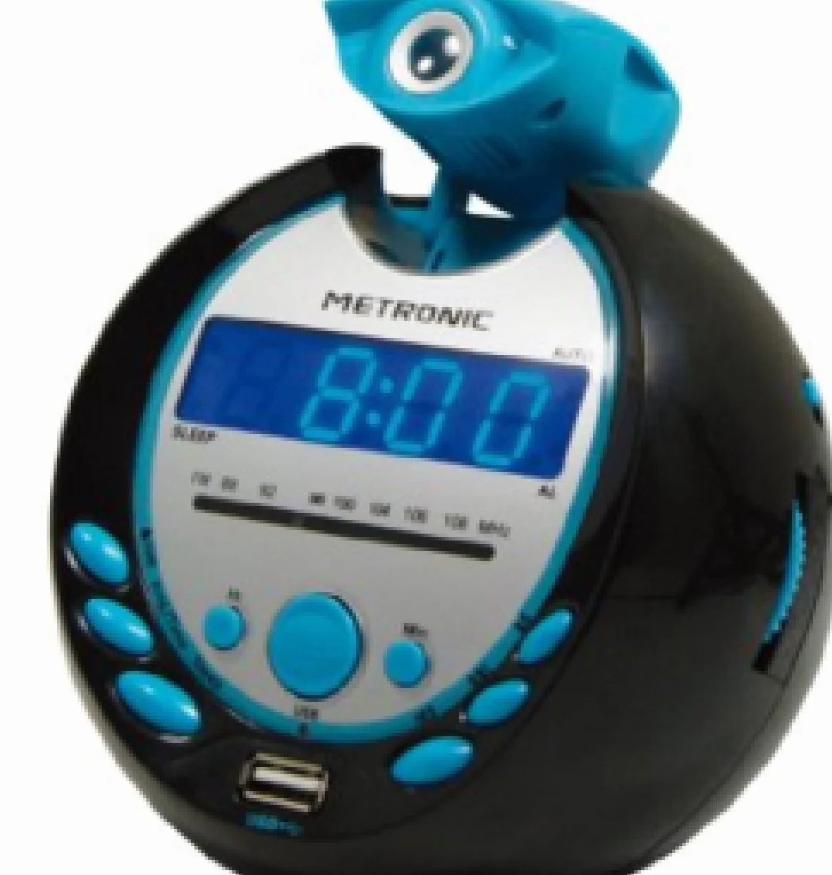 Metronic Sportsman Radiobudzik z portem USB Czarny Niebieski