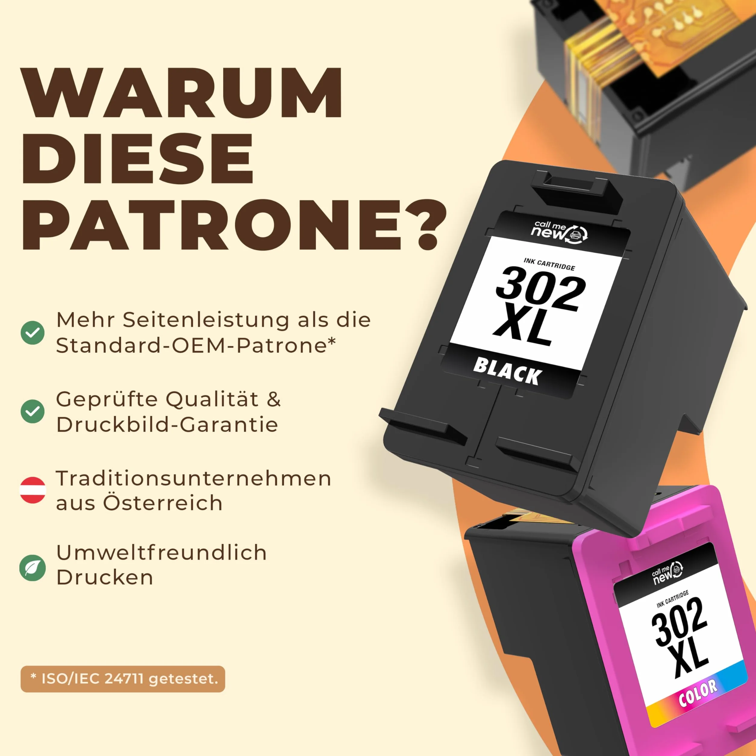Wkłady do drukarki 302XL – kompatybilne z HP 302 / HP 302 XL czarne i kolorowe – zasięg XL, Smart Chip, zamiennik do DeskJet 3630, Envy 4525, OfficeJet 5230 – 2 sztuki w opakowaniu zbiorczym