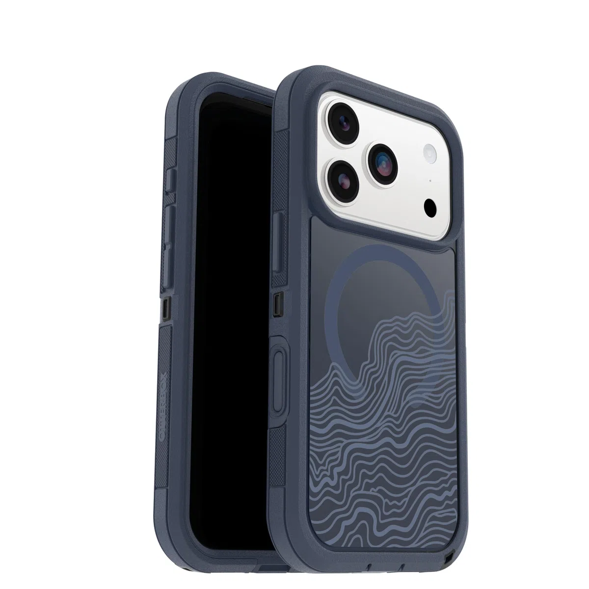 OtterBox iPhone 17 Pro Defender Series Pro XT przezroczyste etui - Offgrid - niebieskie - wytrzymałe, wytrzymałe i trwałe etui na iPhone'a, zatrzaski na MagSafe