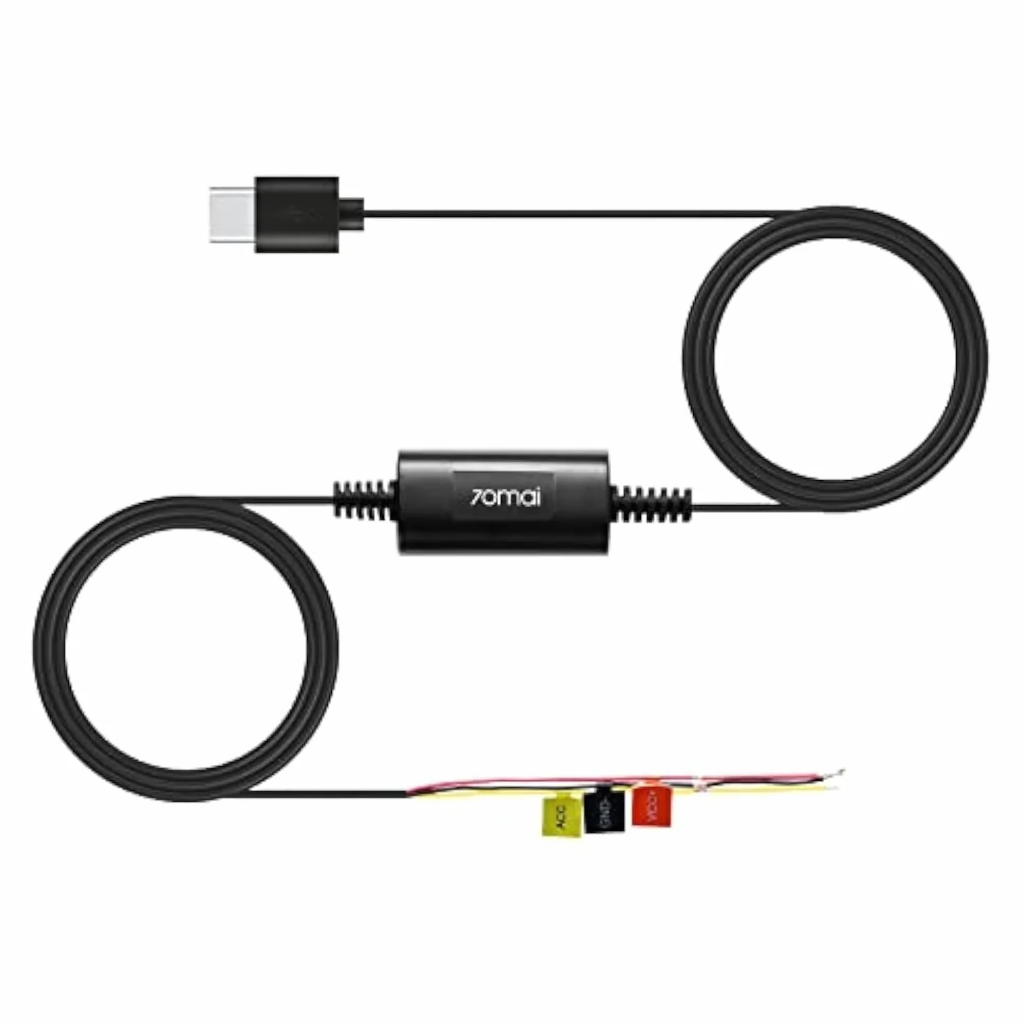 70mai Zestaw Hardwire UP03, USB 3 m, do kamer samochodowych, 12 V-30 V do 5 V/2,4 A, ochrona przed niskim napięciem, 24-godzinny zasilacz do kamery samochodowej M500 X200 A810