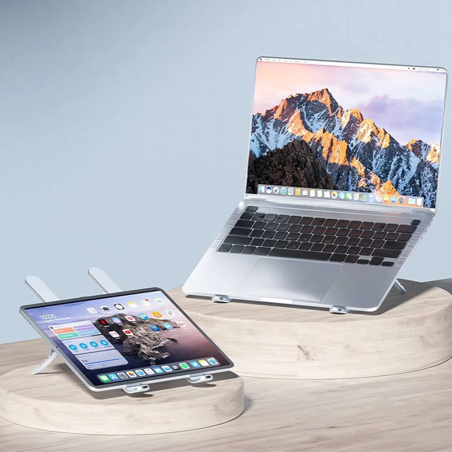 Podstawa chłodząca do laptopa, składany stojak na laptopa, system chłodzenia laptopa z 2 cichymi wentylatorami, regulowana wysokość, światła LED, do laptopów 10-15,6 cala