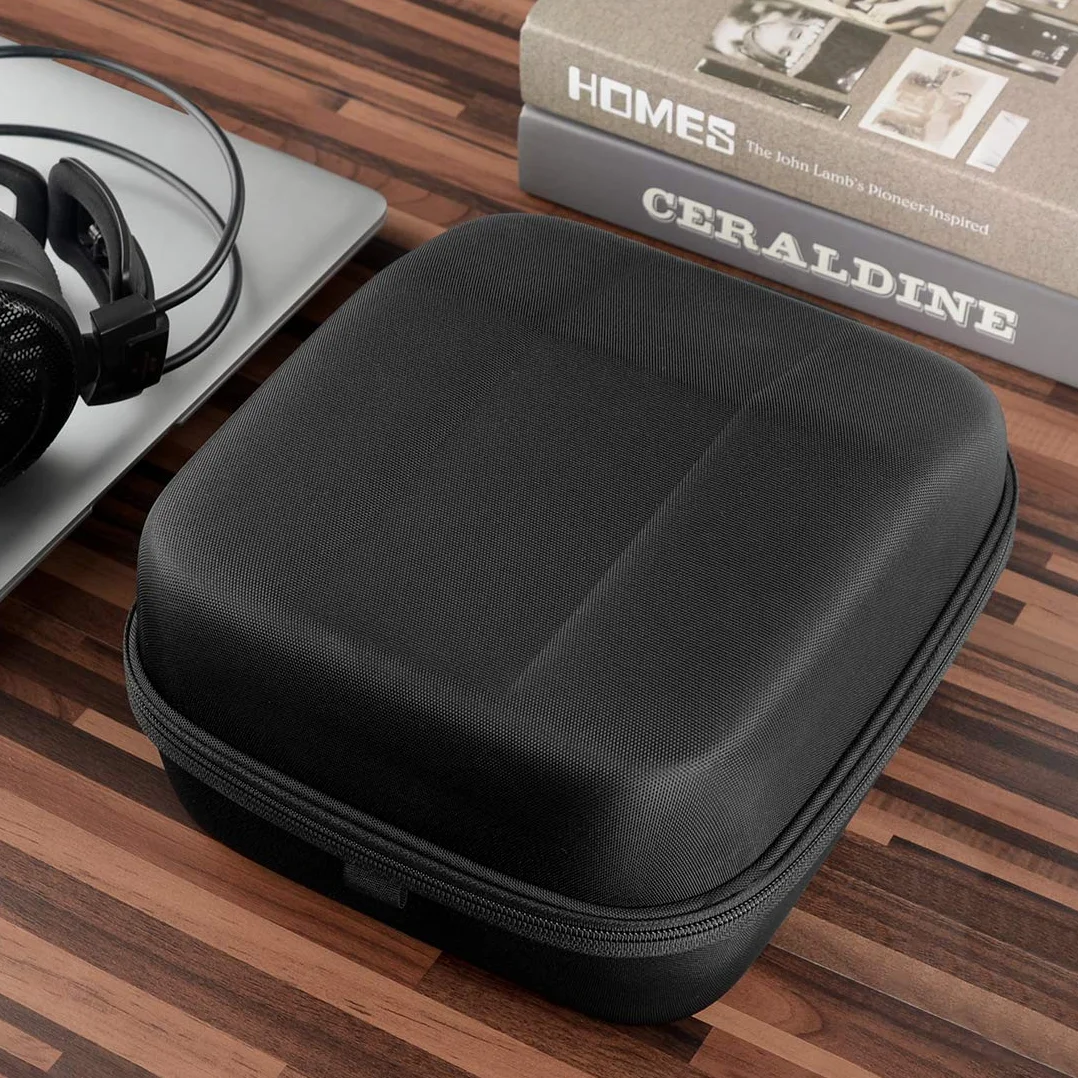 Etui na słuchawki Geekria Shield kompatybilne z Audio-Technica ATH-R30/R50x/AD900X/AD500X/R70X i więcej, zamienny pokrowiec podróżny z twardą skorupą z przechowywaniem kabli (Czarny)