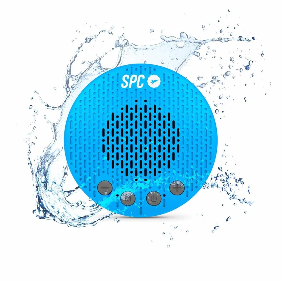 SPC Splash 2 Bezprzewodowy głośnik Bluetooth 5.0 do prysznica z przyssawką IPX5, radio FM, zestaw głośnomówiący, mikrofon, niebieski