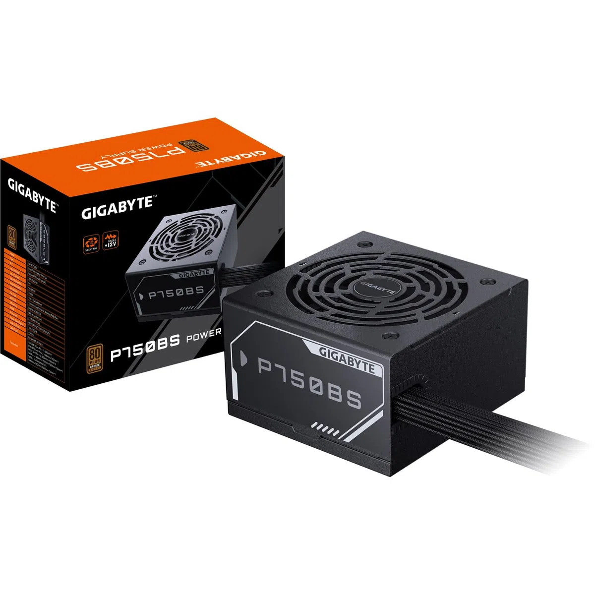 GIGABYTE P750BS zasilacz - PCIe 5.0, 80 Plus Bronze, w pełni modułowa konstrukcja, wentylator 120 mm, kompatybilny z ATX, wtyczka EU