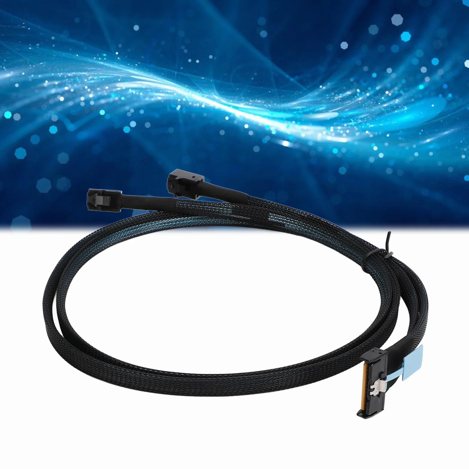 Kabel MCIO 8i do 2*SFF-8643, Przewód MCIO X8 74Pin do Mini SAS HD SFF-8643, Zgodny ze SCSI (SAS), PCIE 5.0, Przesyłania Danych 32GT/s, do Serwerowego Centrum Danych (31,5 cala)