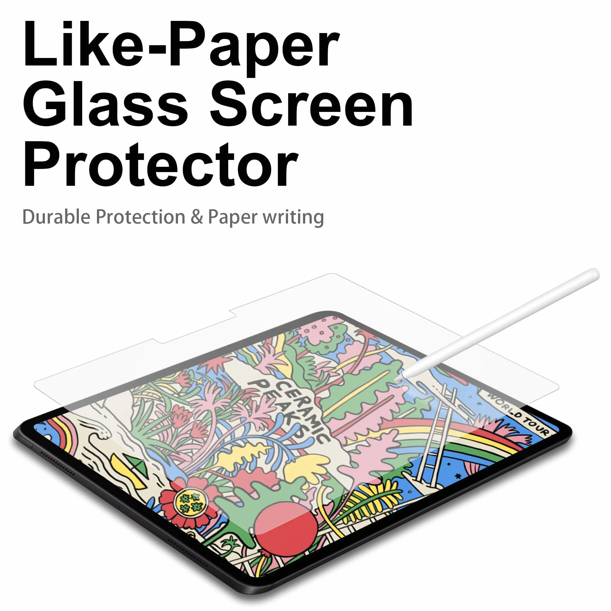 Adeway Ochraniacz ekranu do iPad Air 11 cali (2025 M3 & 2024 M2) - Matowe hartowane szkło do pisania i rysowania, odczucie tekstury papieru, antyrefleksyjne, łatwa instalacja, 2 sztuki w zestawie