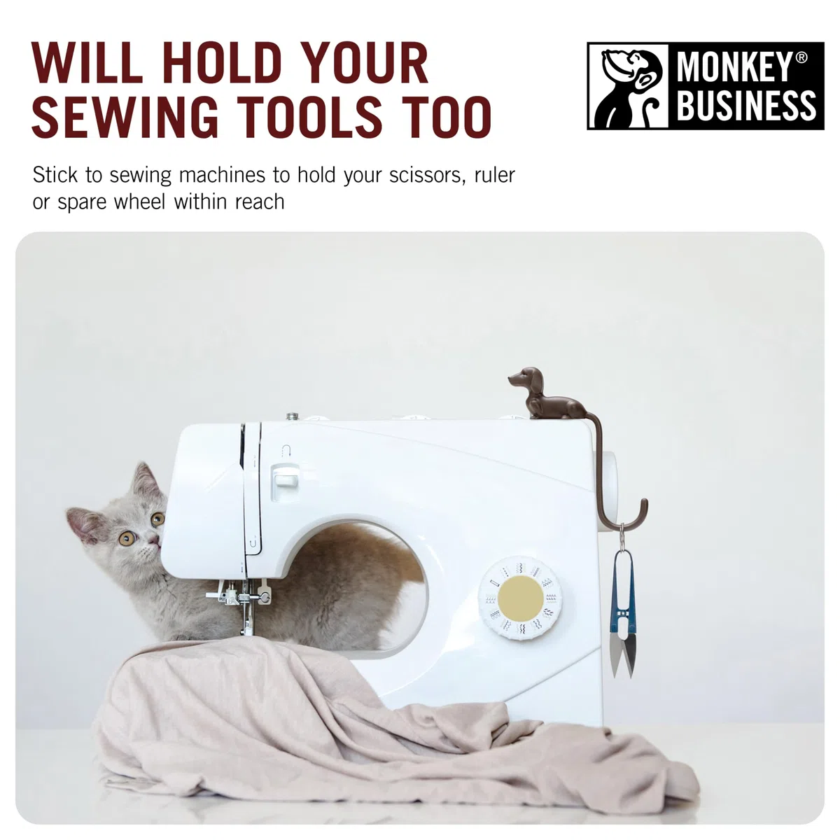 Monkey Business Rusty haczyk na monitor, uchwyt na słuchawki i organizer, dekoracyjny haczyk samoprzylepny na klucze, kabel, kapelusze i akcesoria komputerowe - brązowy