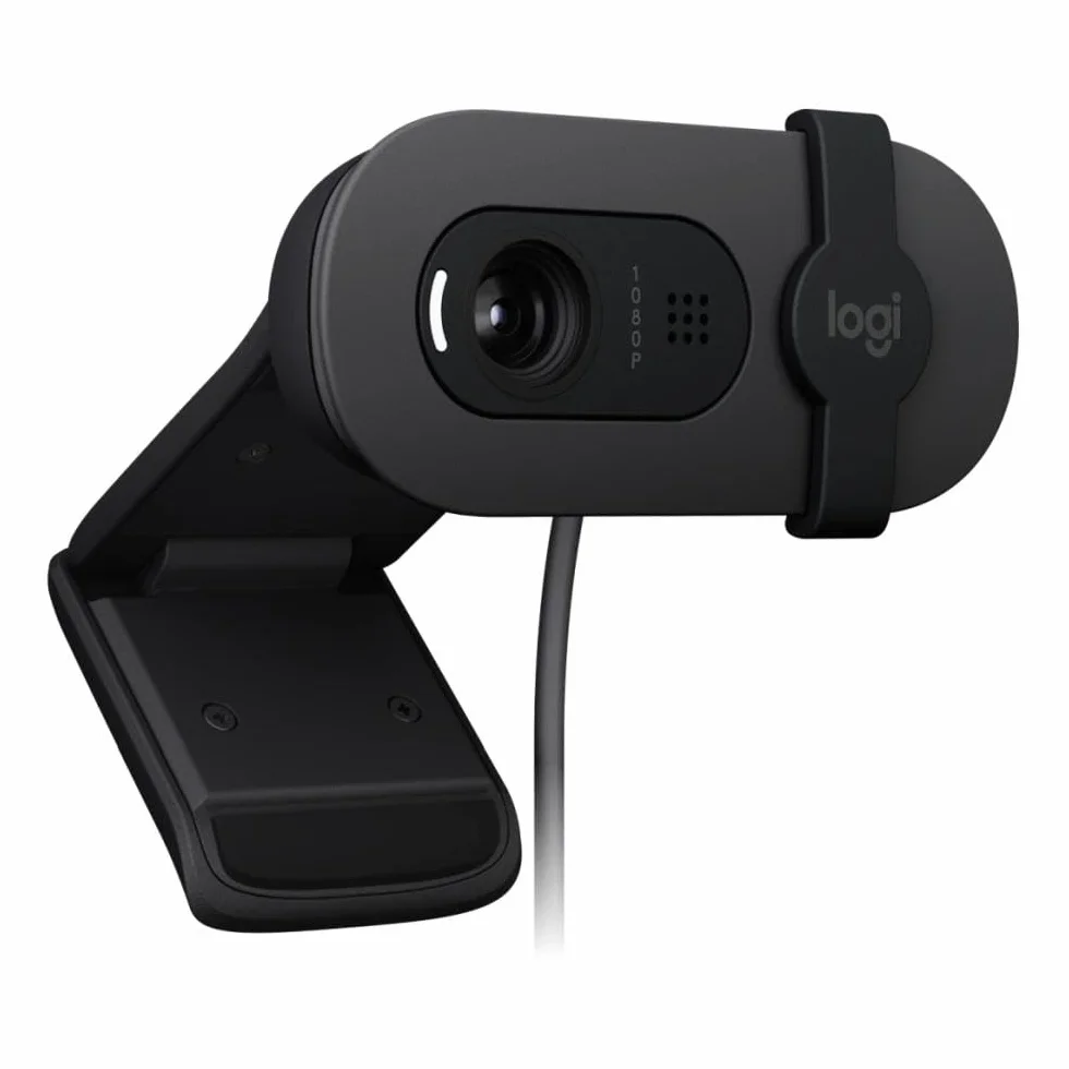 Logitech Brio 105 biznesowa kamera internetowa z Full HD i 1080p, automatyczne wyrównanie oświetlenia, USB-A, maskownica, łatwa konfiguracja, kompatybilna z Windows, macOS, ChromeOS - grafitowa