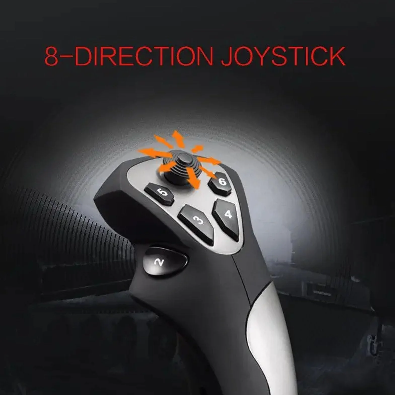 Elprico Symulator Lotu Kontroler Typu Joystick Przewodowy Drążek Sterowy USB z Wibracjami i Przyciskami Wielofunkcyjnymi dla 7 8 10 11, Doskonały dla Graczy w Gry Lotnicze