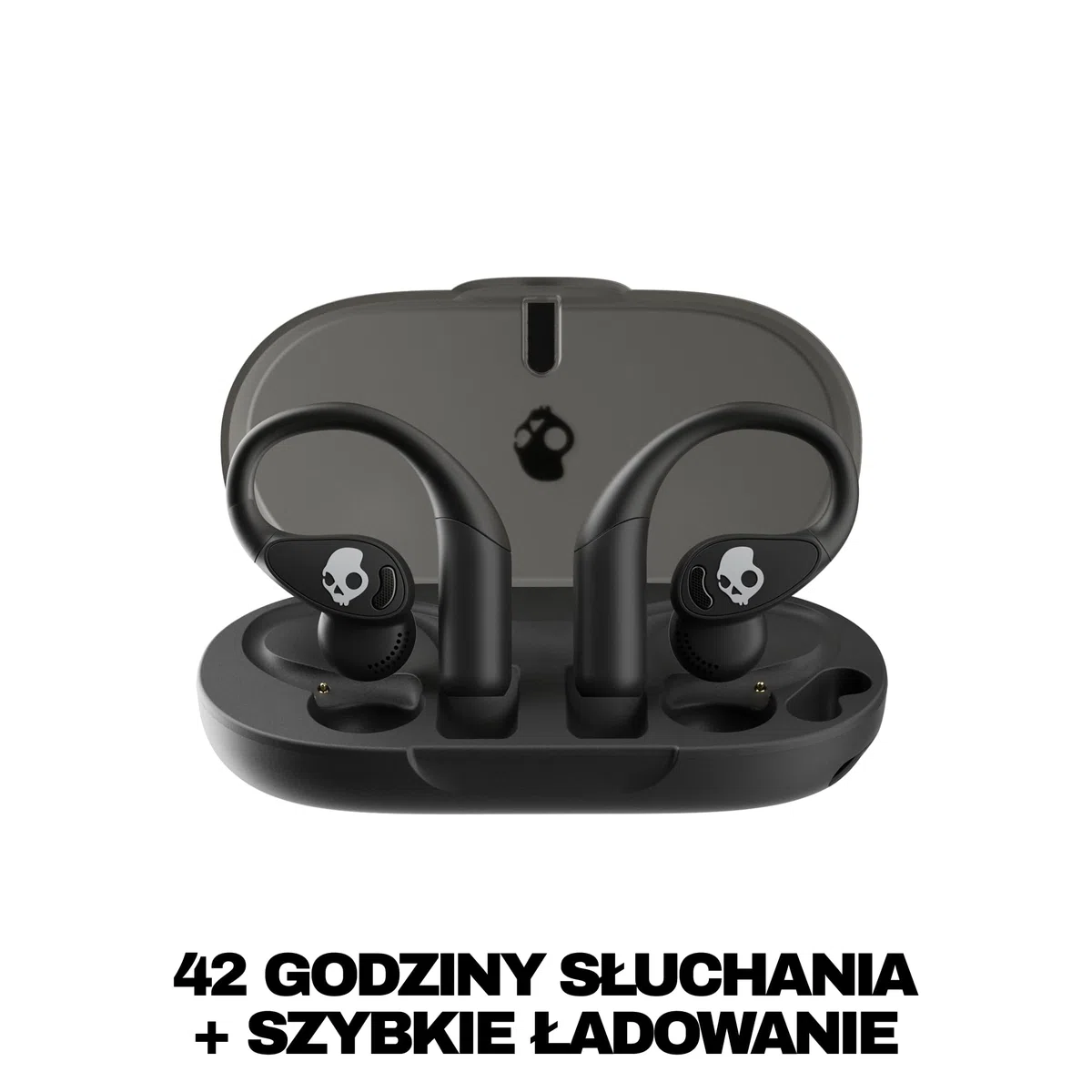 Skullcandy Push 540 Open Bezprzewodowe Słuchawki Bluetooth o Otwartej Konstrukcji, Odporne na Pot i Wodę, 42 Godz. Słuchania, Zdejmowana Opaska na Szyję, Dokładne Dopasowanie - Czarny