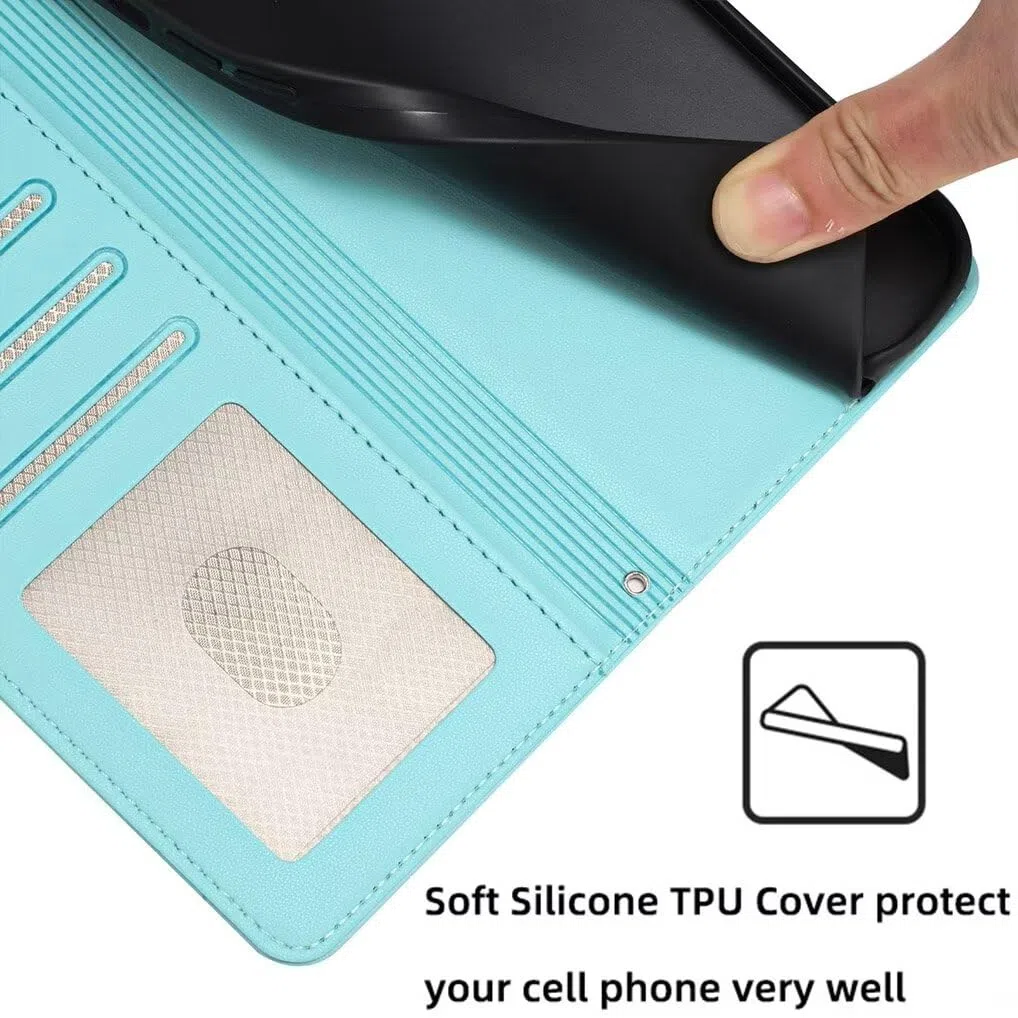 SEAHAI Etui do Motorola Moto G84 5G, uroczy wzór kota, wysokiej jakości skóra PU, portfel, odporne na wstrząsy, z klapką, z podpórką, przegródki na karty kredytowe, blokada RFID, zamknięcie