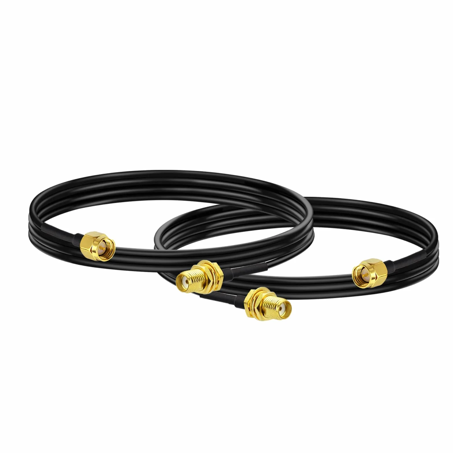 Bingfu SMA męski na SMA żeński kabel przedłużający do montażu przepustowego RG174 kabel przedłużający antenę koncentryczny 1m (2-pak) do routera 4G LTE Router Gateway Modem Router Gateway SDR Dongle