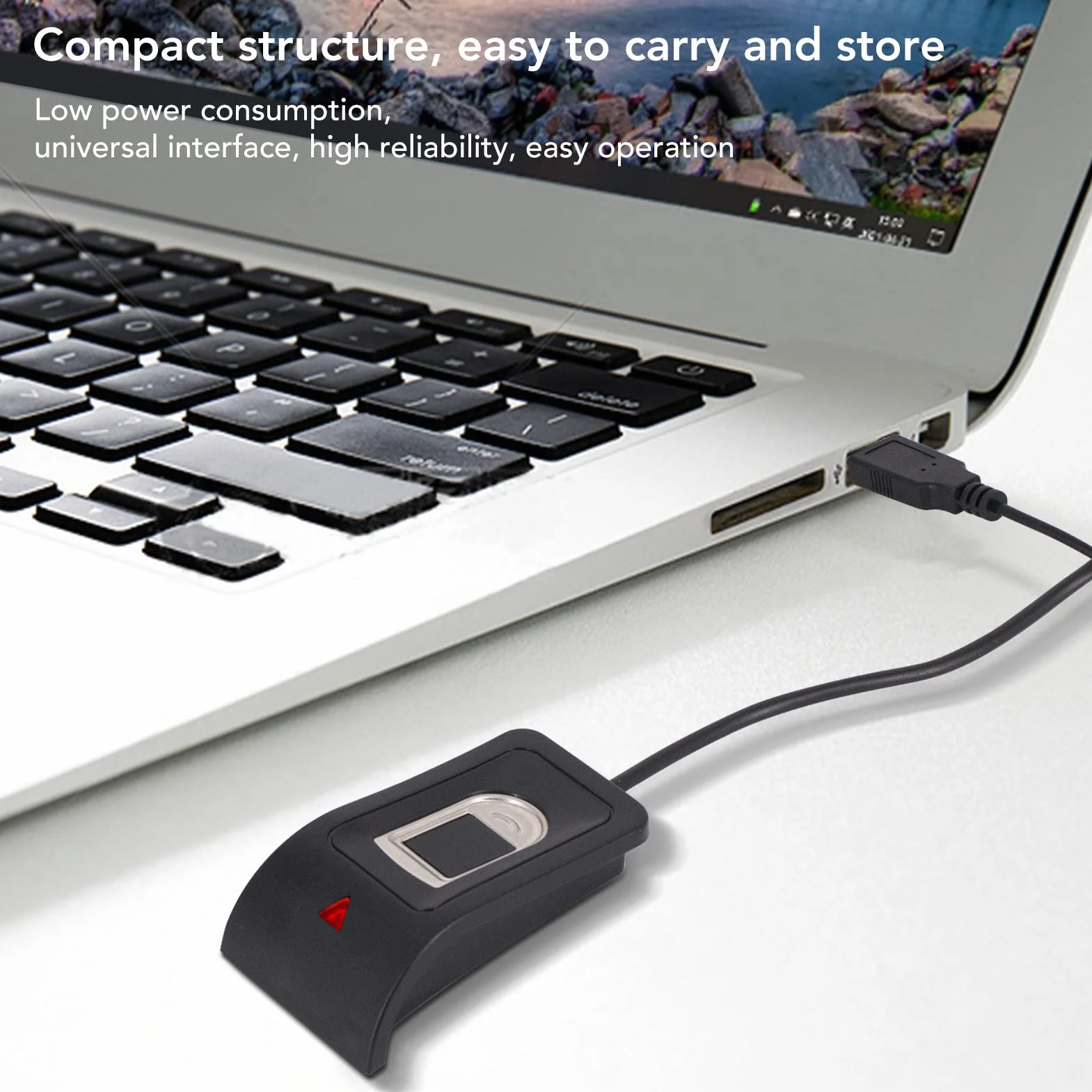 Czujnik linii papilarnych USB do komputera, czytnik linii papilarnych USB do czytnika linii papilarnych PC, odczyt do 10 odcisków palców 360 stopni dotykowy szybkie dopasowanie